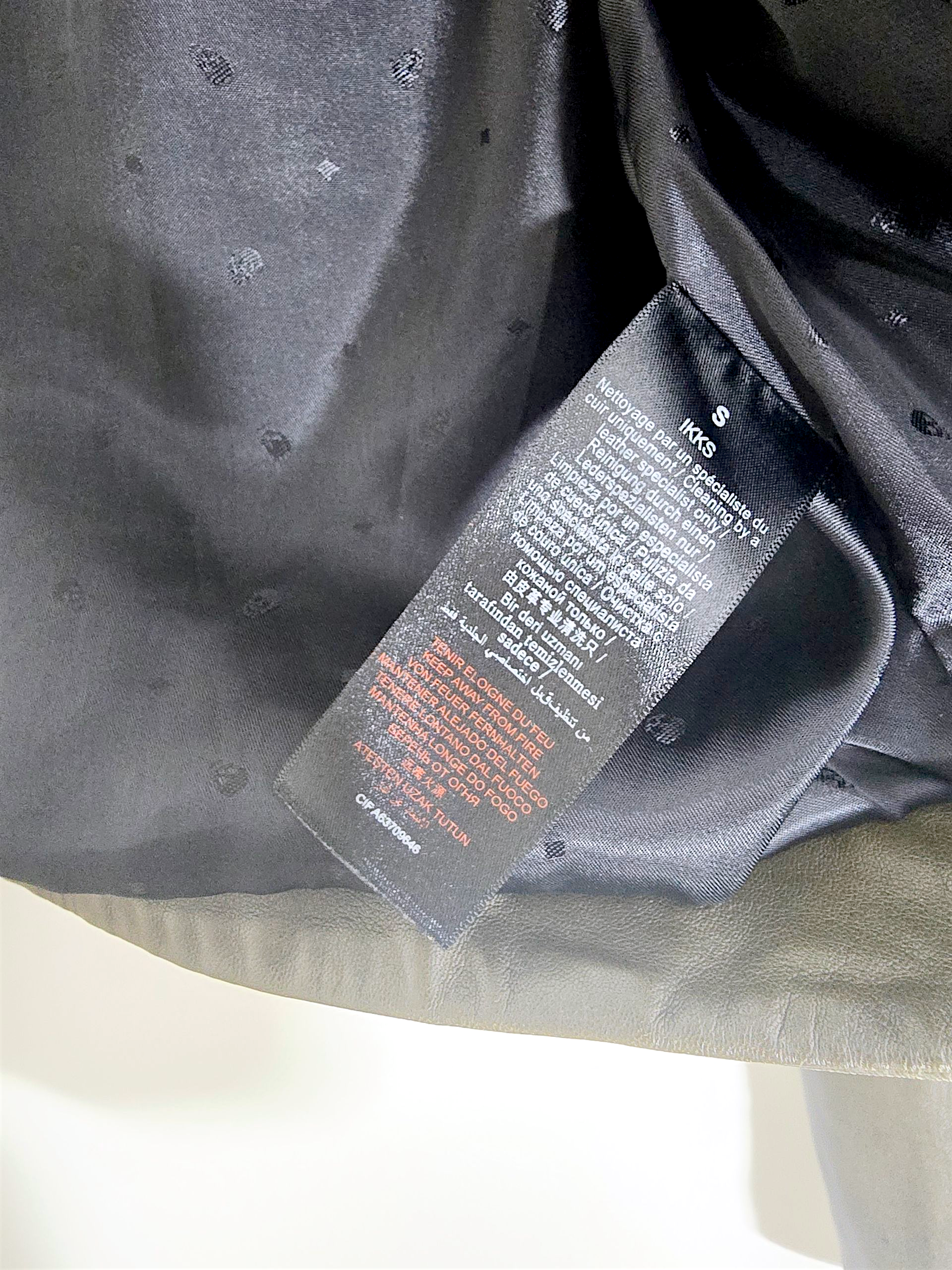 Perfecto kaki cuir véritable