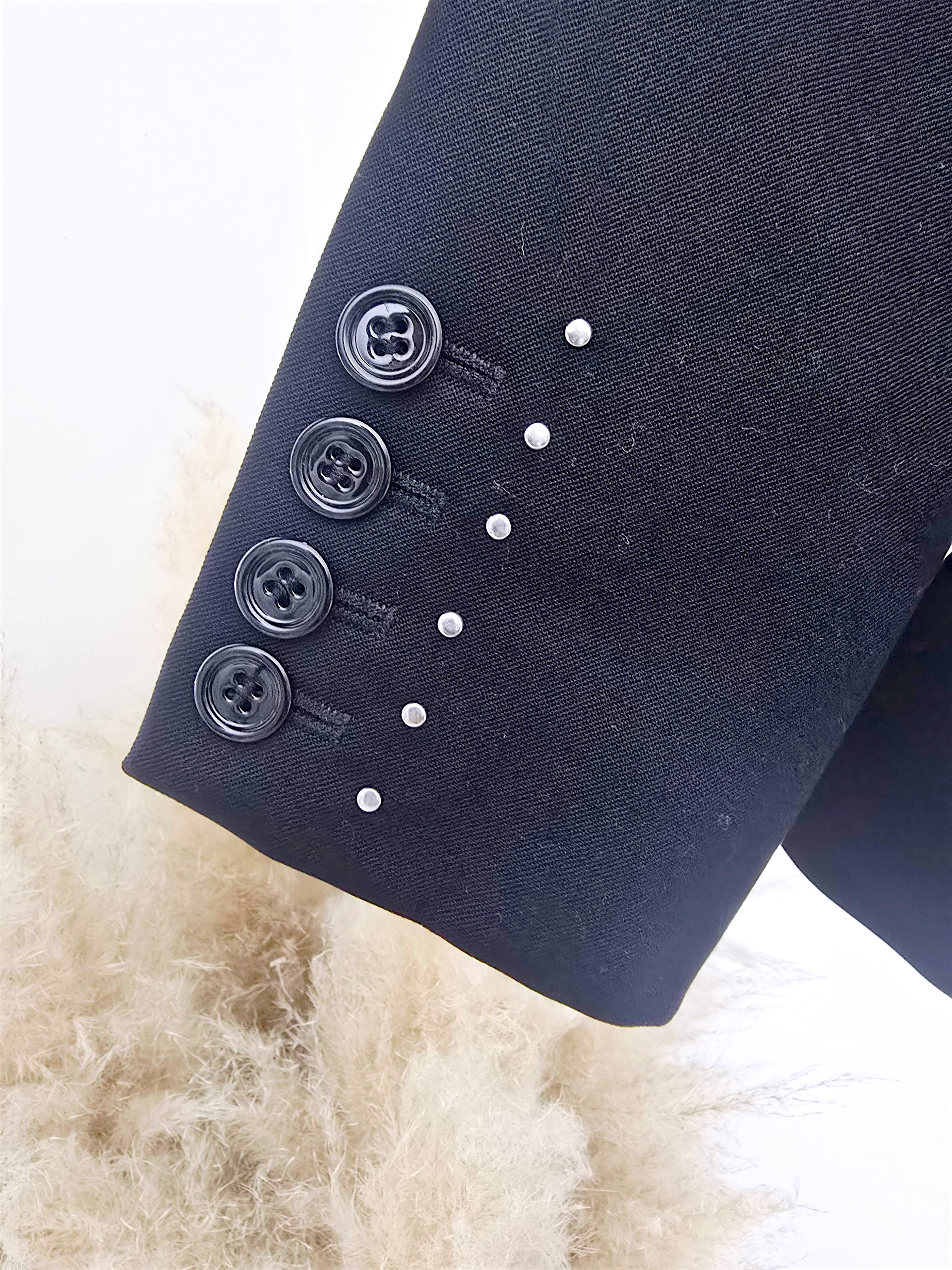 Veste rock-chic laine et cuir