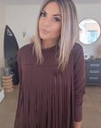 Robe à franges marron