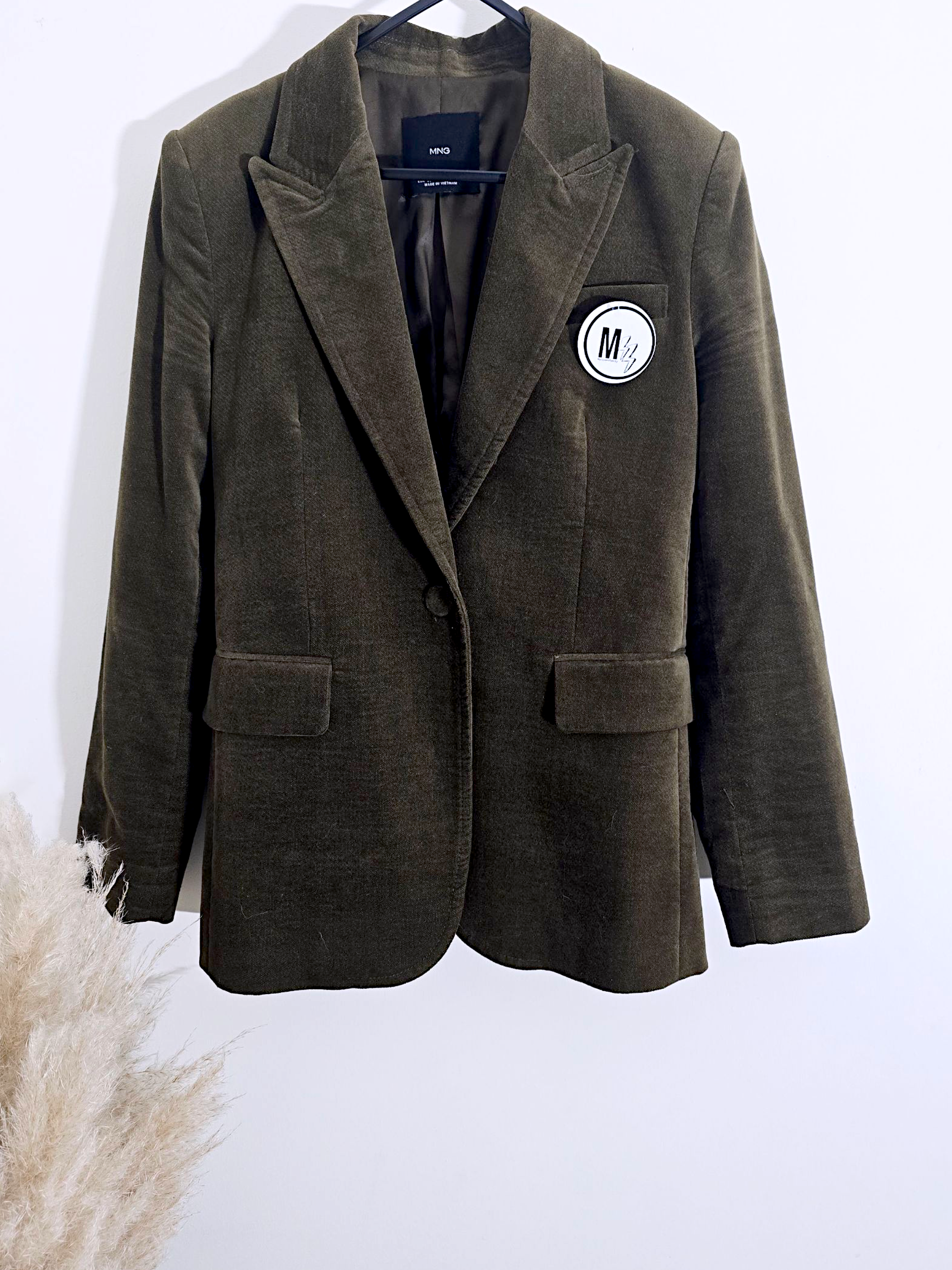 Veste velours ras kaki