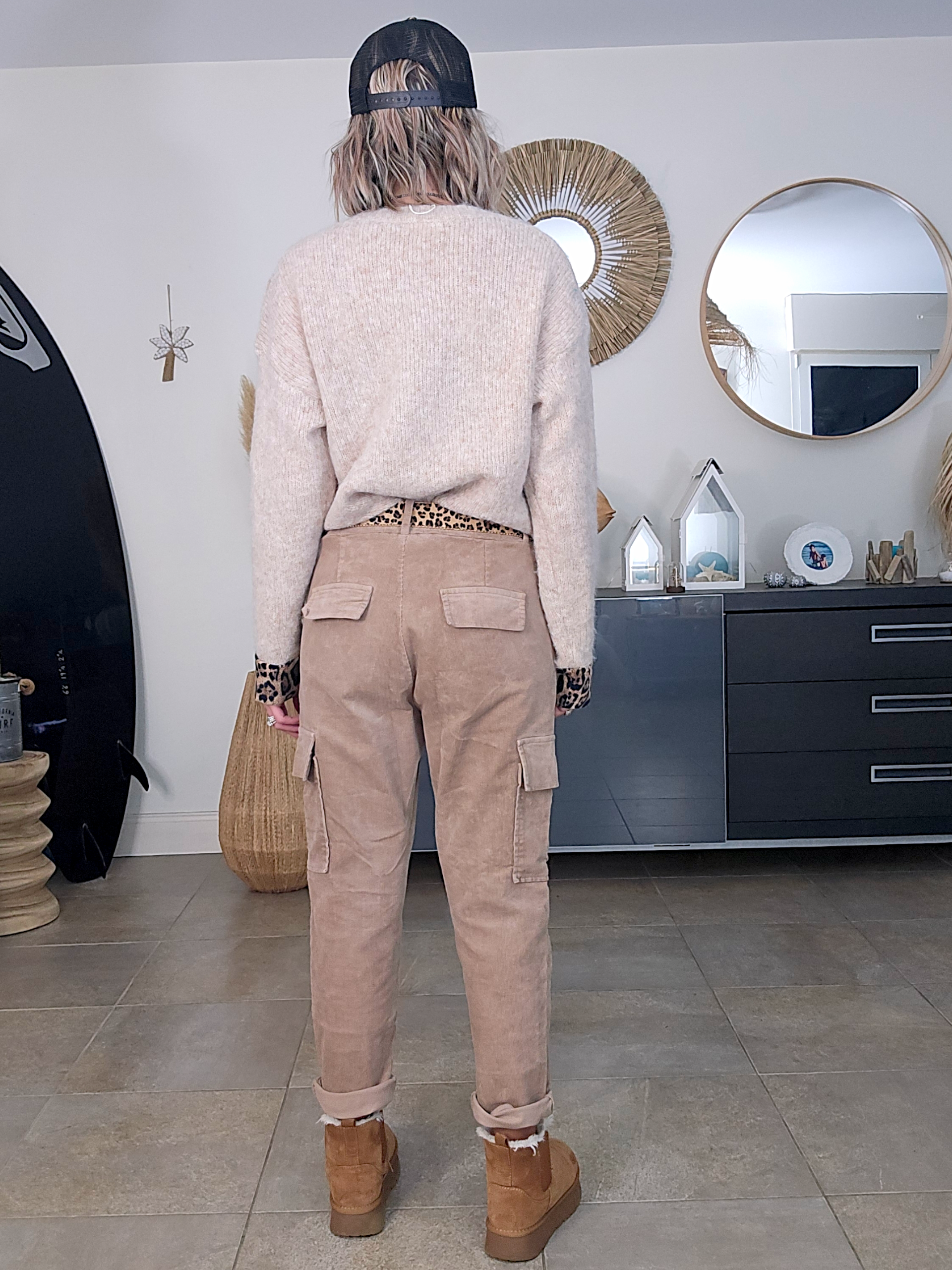 Pull beige à maille chaude