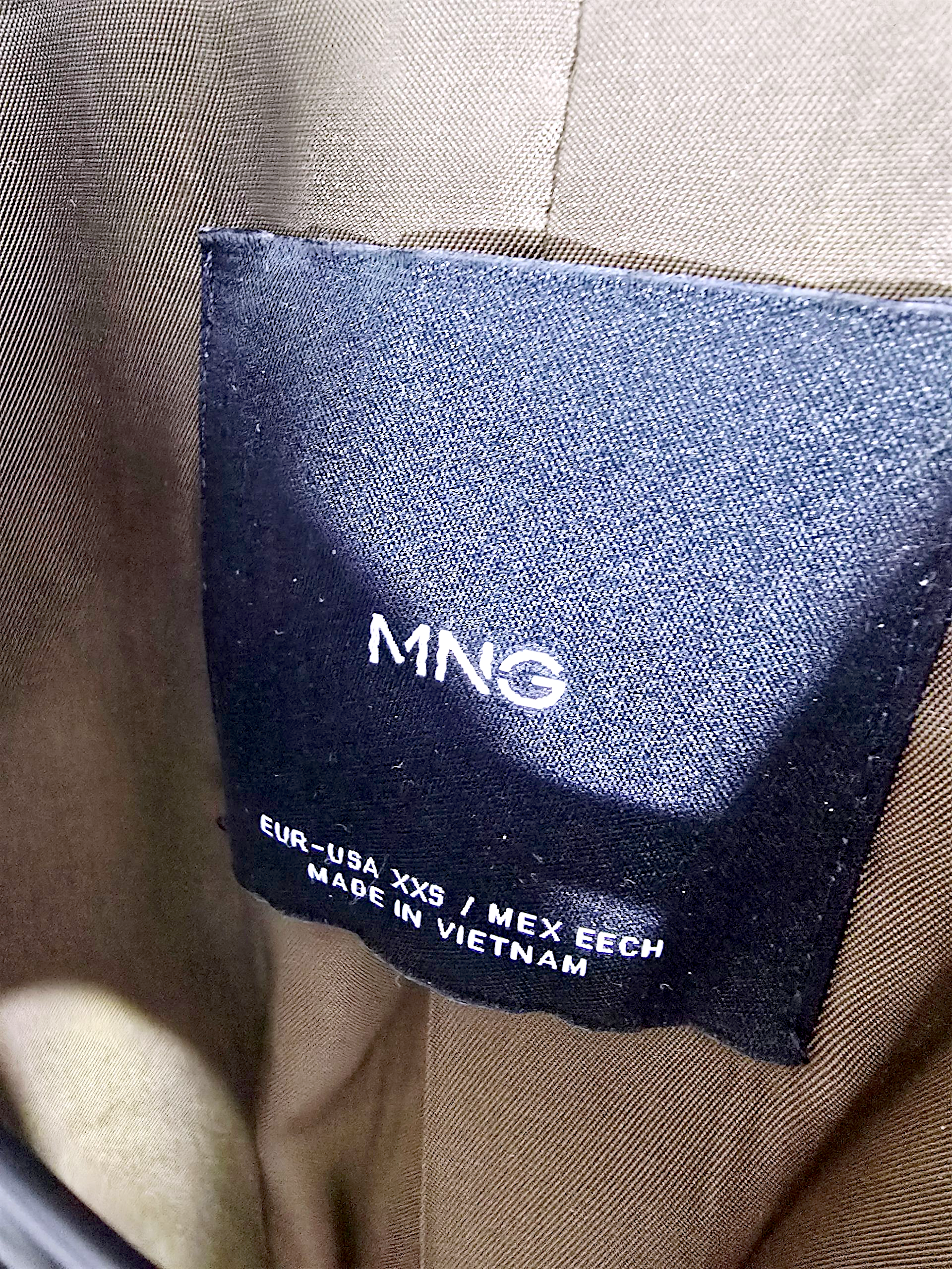 Veste velours ras kaki