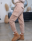 Pantalon cargo velours beige