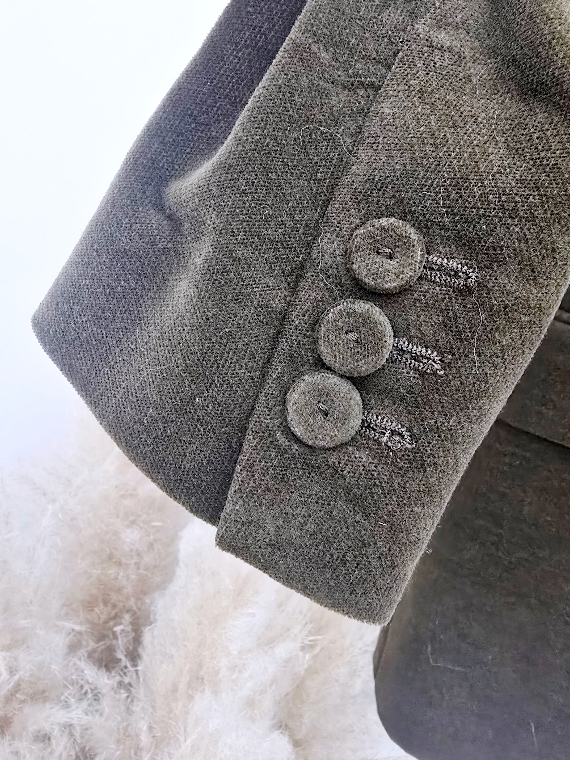 Veste velours ras kaki