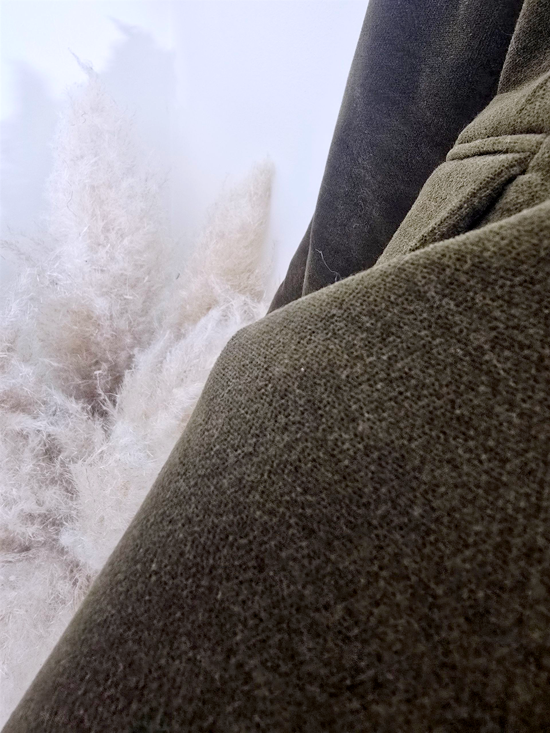 Veste velours ras kaki