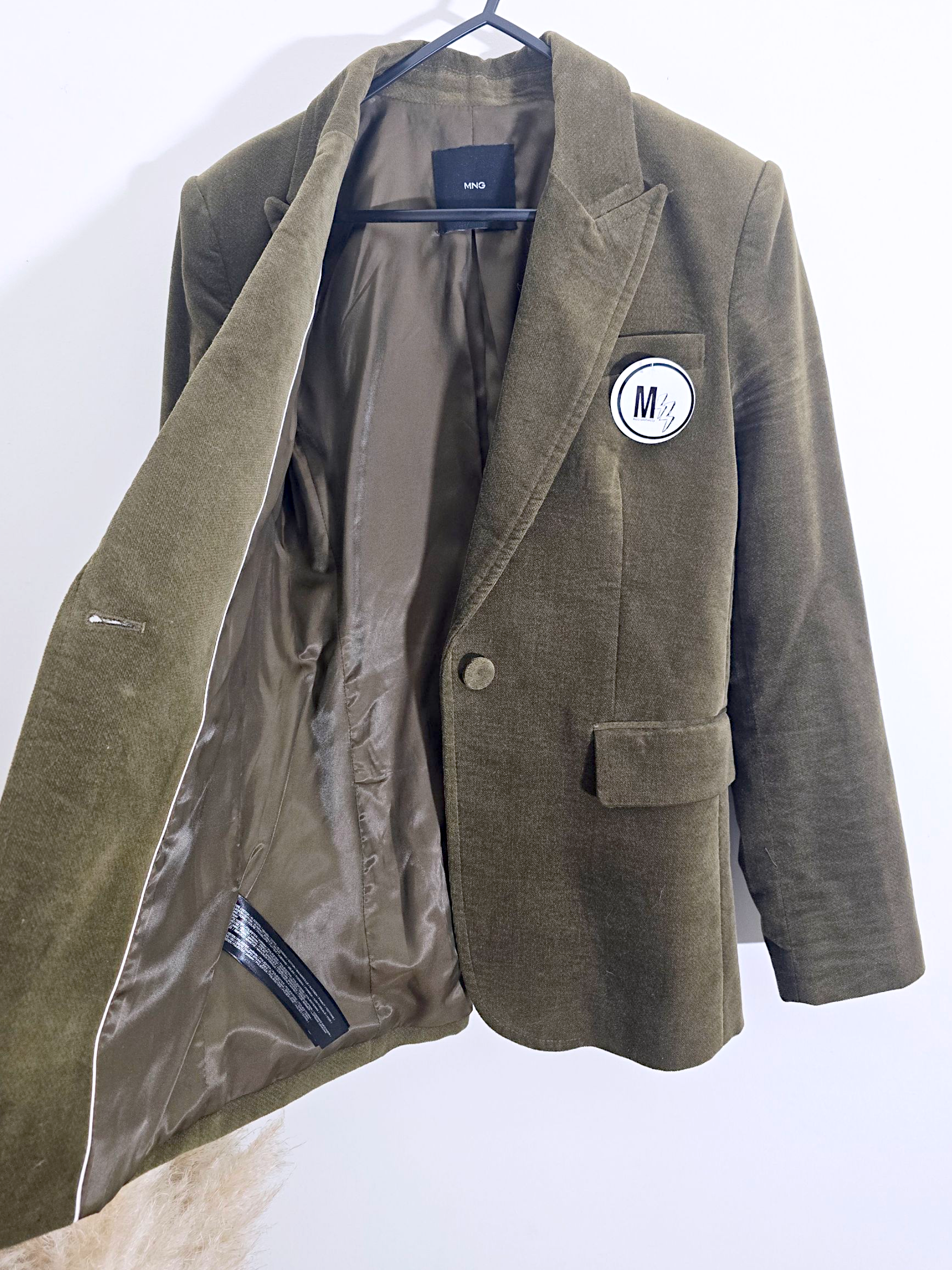 Veste velours ras kaki