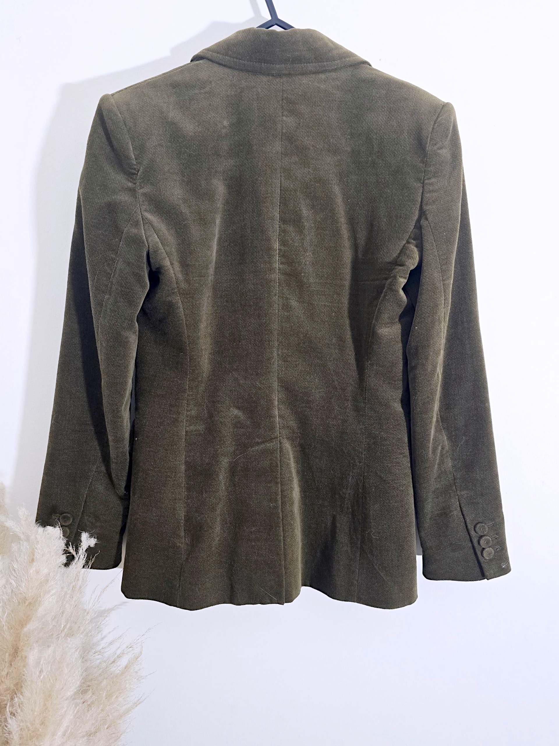 Veste velours ras kaki