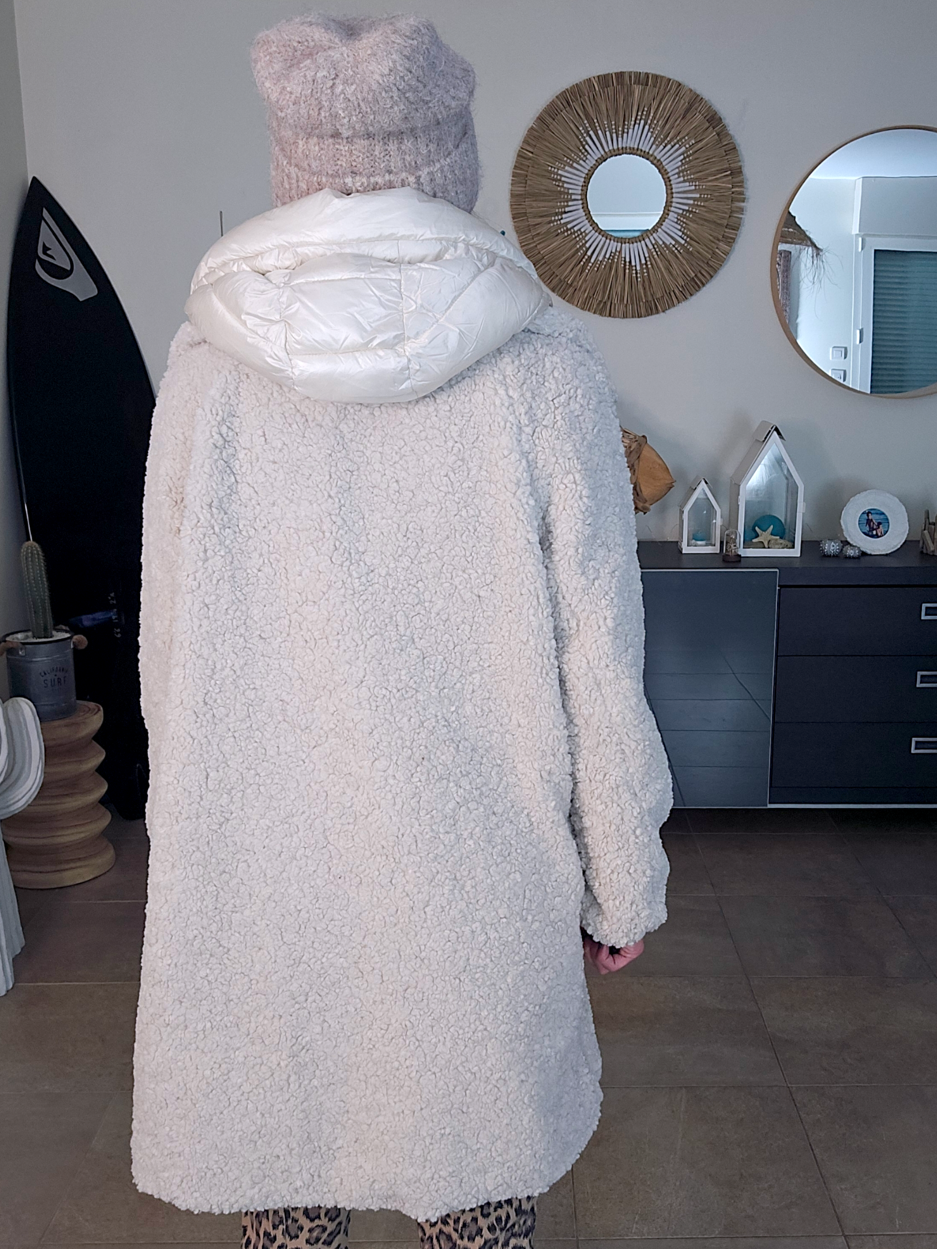 Manteau bouclette beige