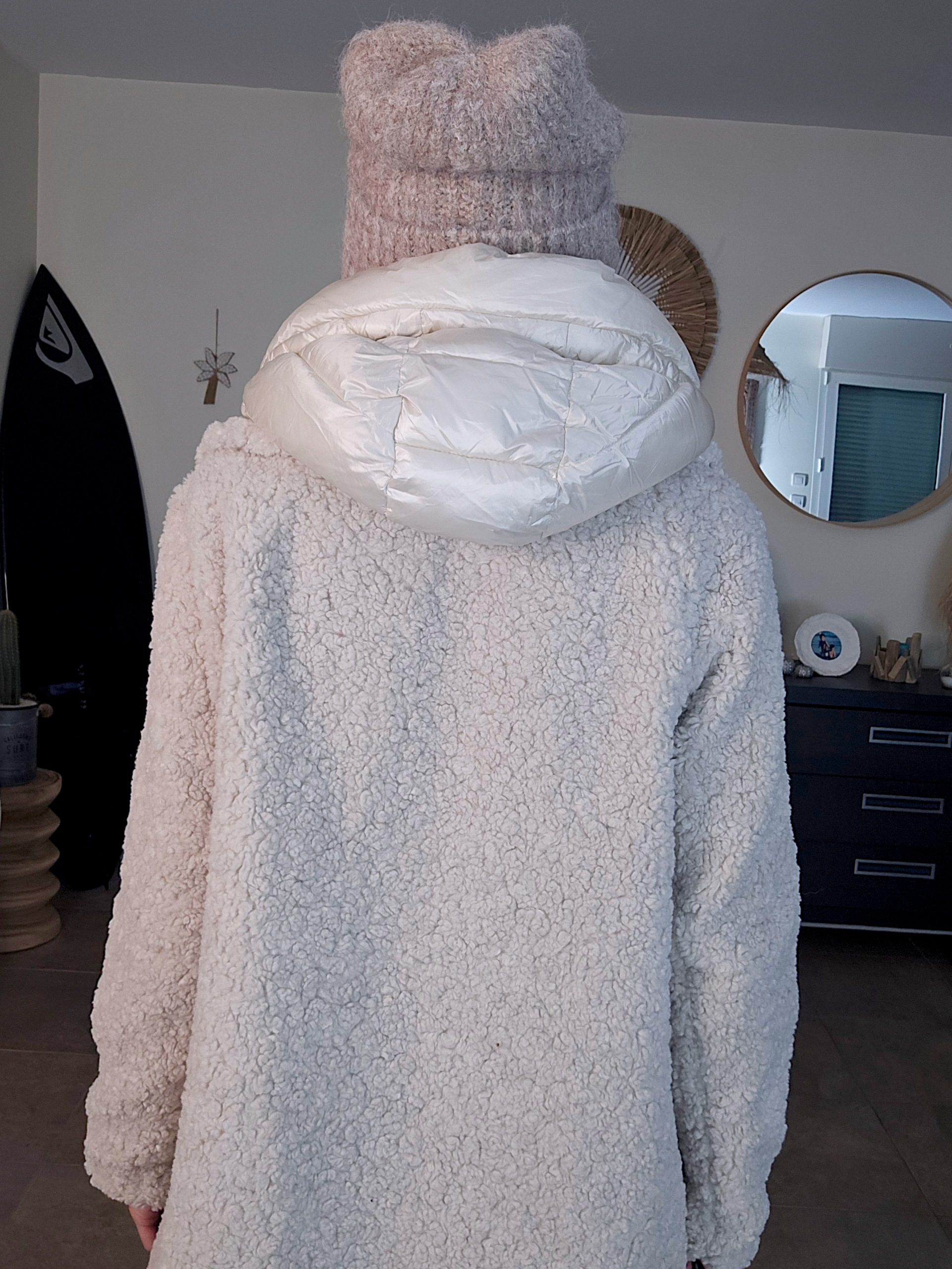 Manteau bouclette beige