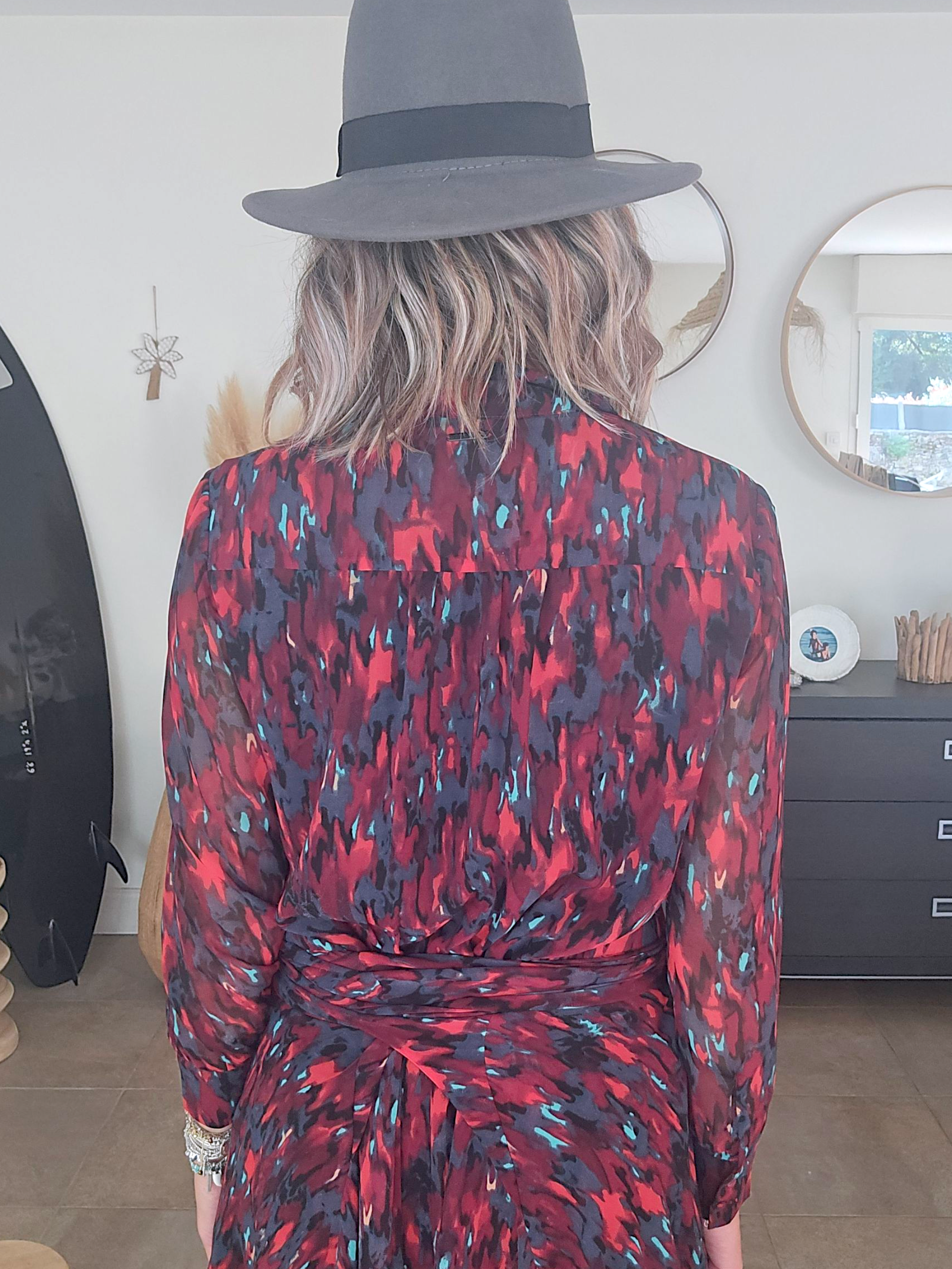 Robe bordeaux camouflage