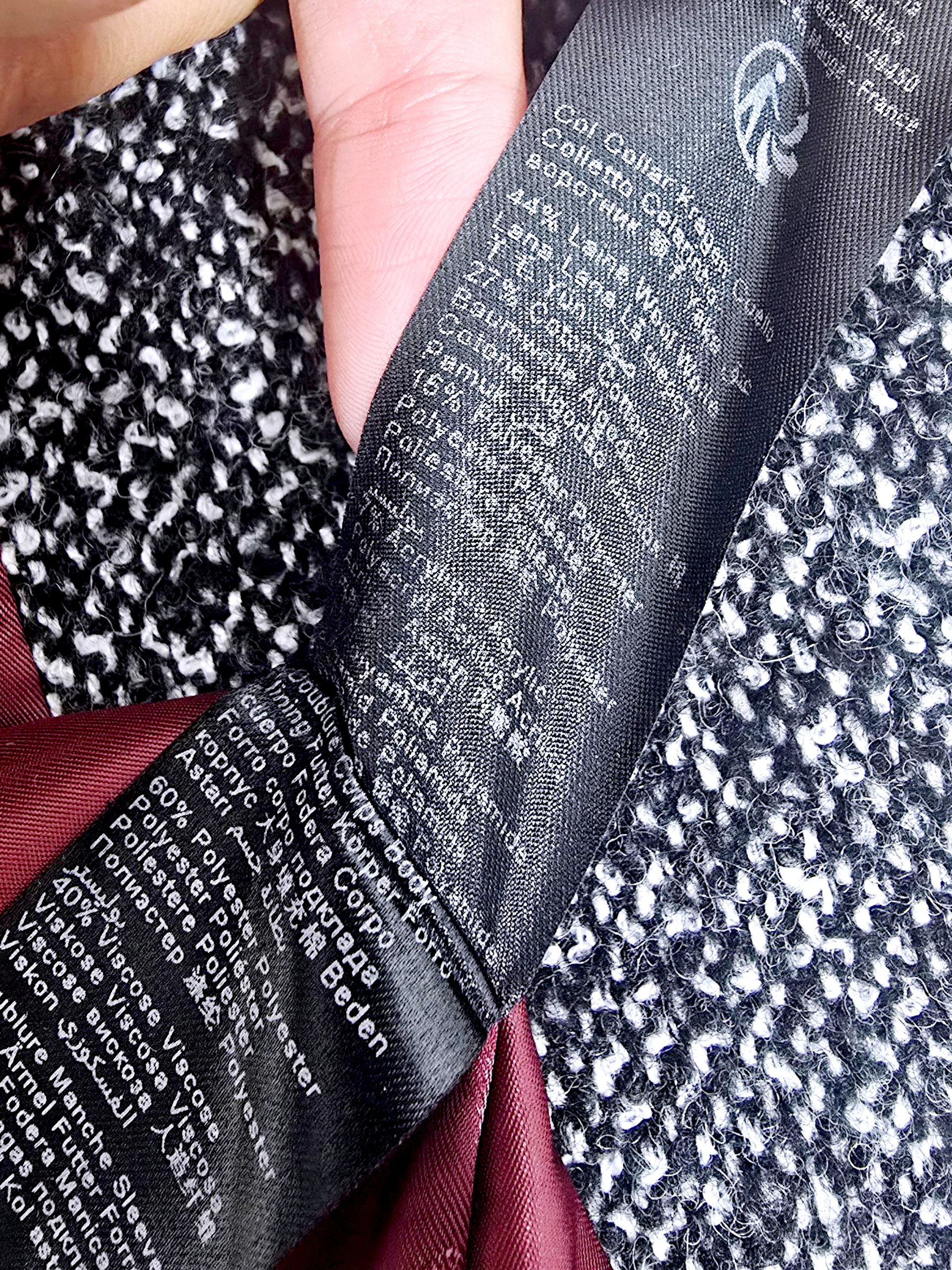 Manteau tweed col léopard