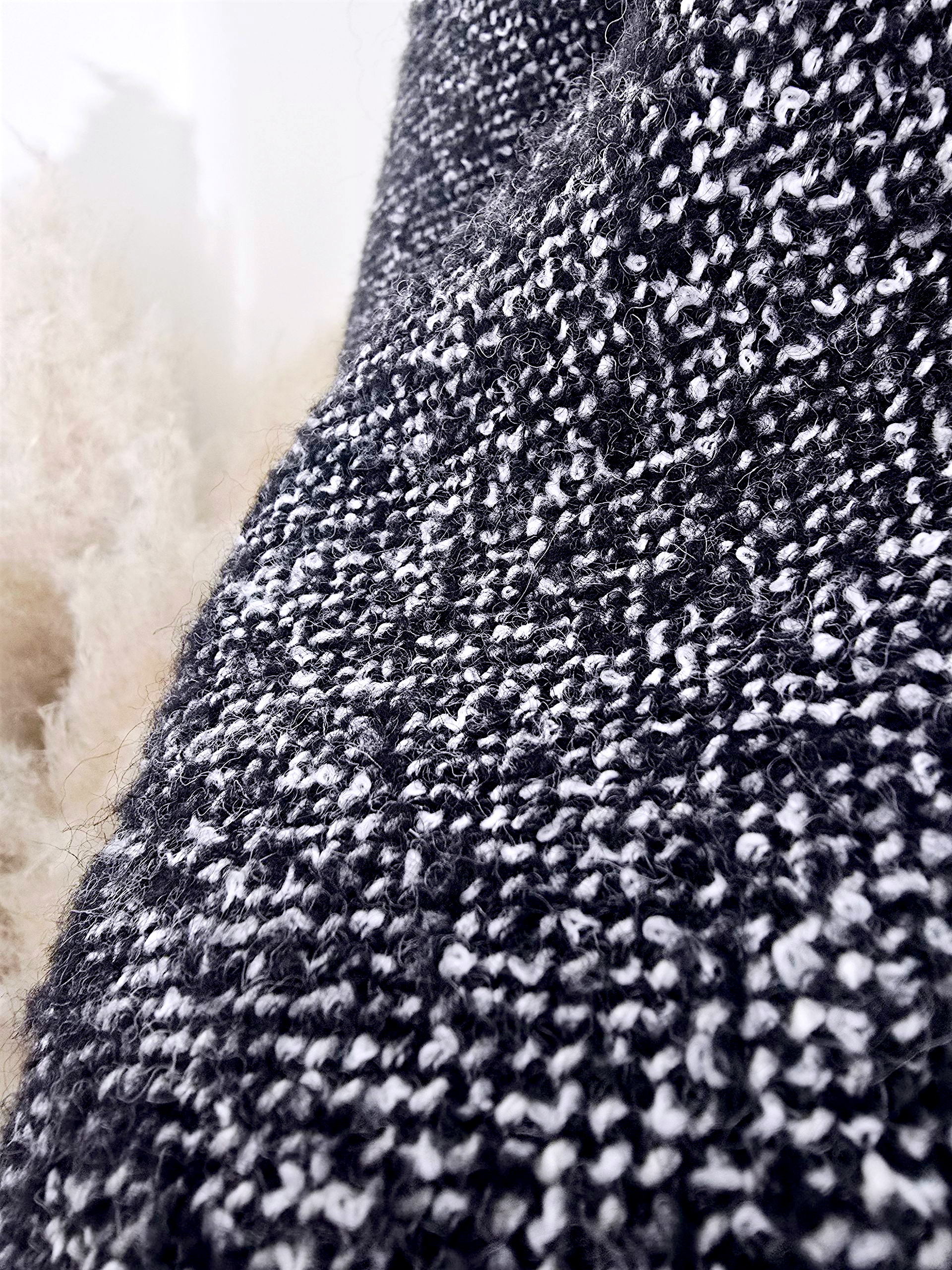 Manteau tweed col léopard