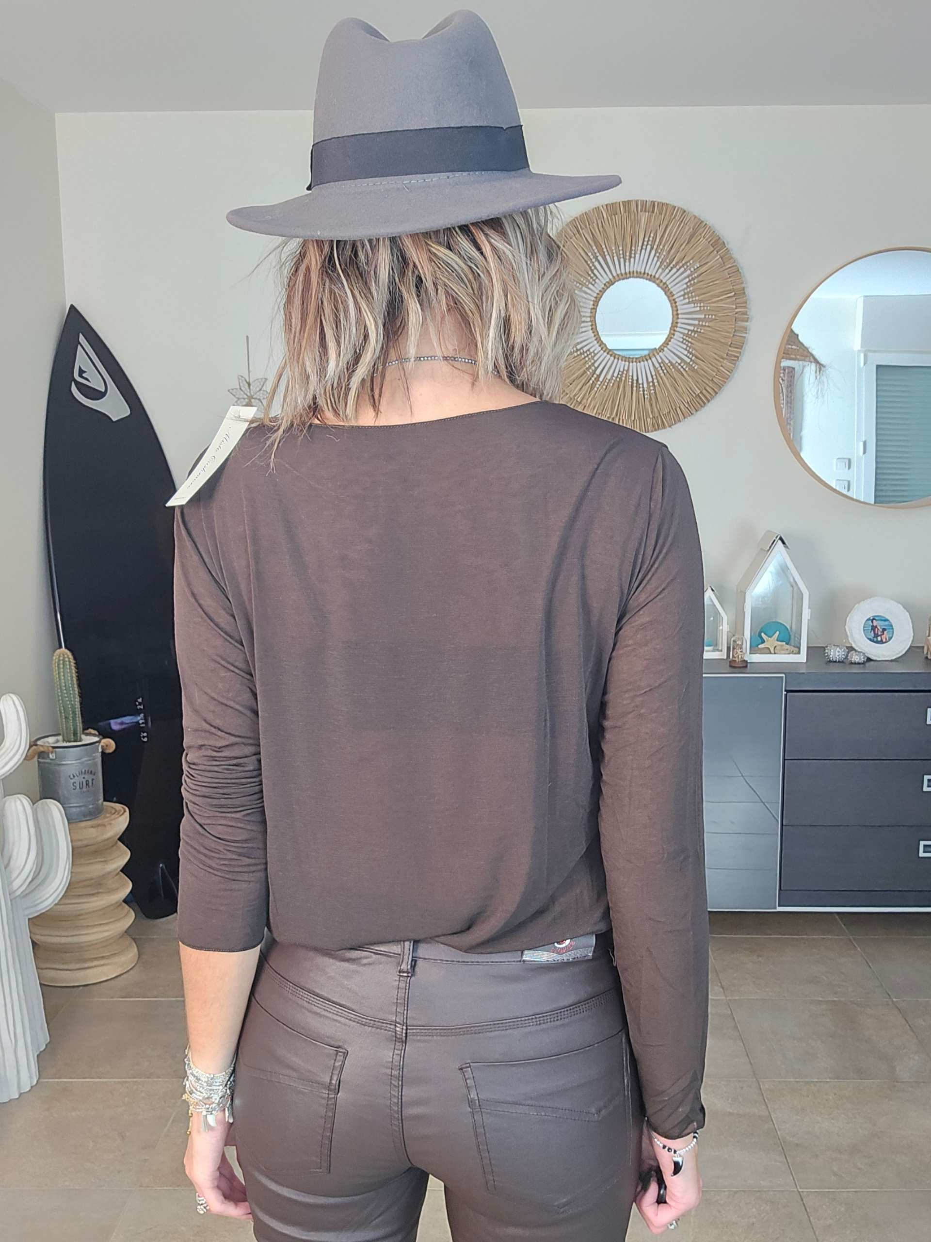 Sous-pull marron cachemire