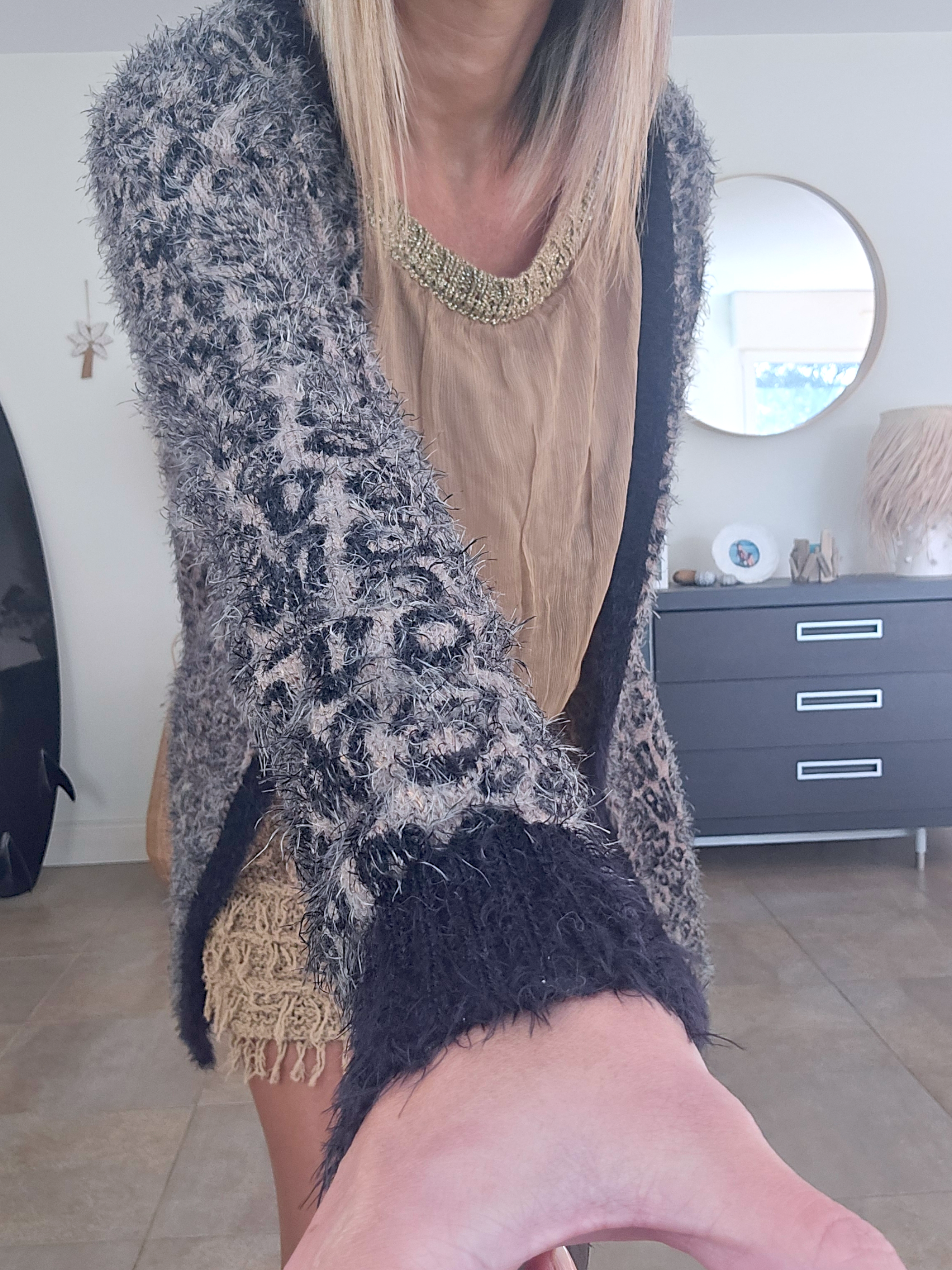 Gilet pilou à imprimé léopard