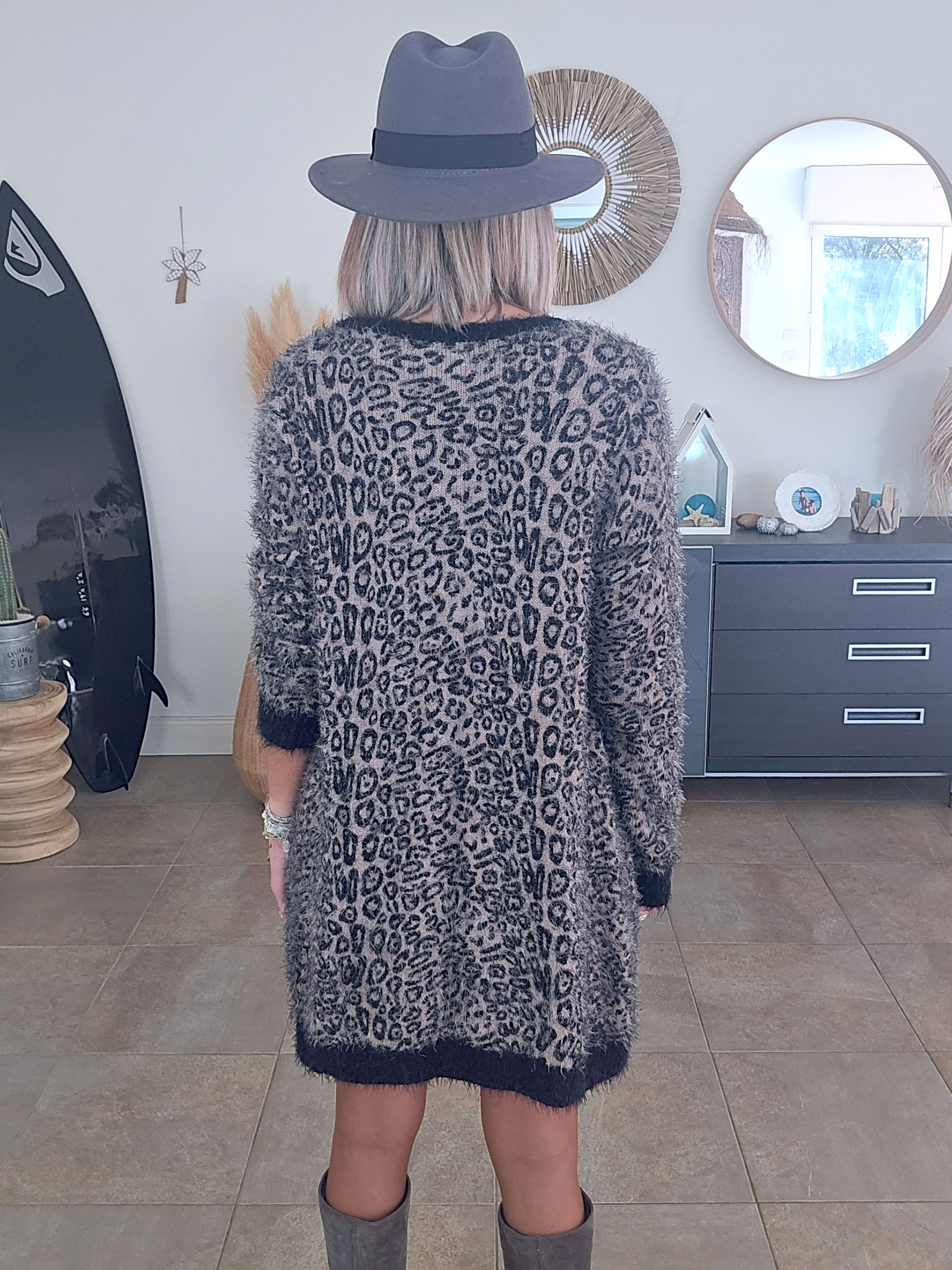 Gilet pilou à imprimé léopard