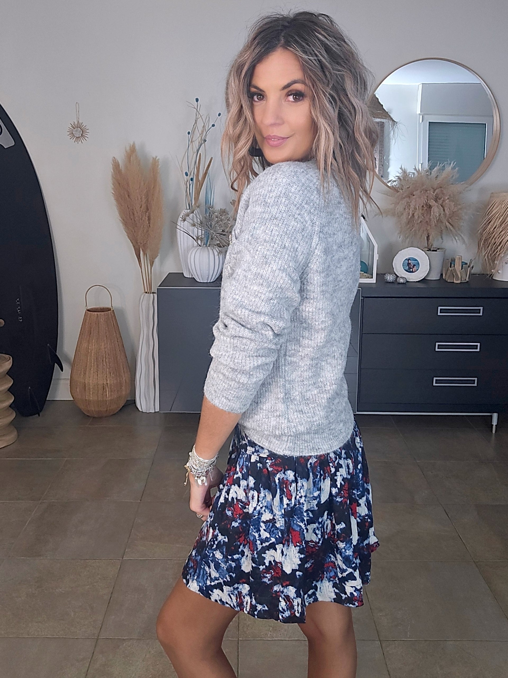 Jupe courte à imprimé camouflage