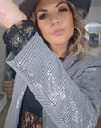 Veste grise à carreaux et sequins - 𝐌𝐚𝐫𝐢𝐧𝐚𝟒𝟒𝐟𝐚𝐦𝐢𝐥𝐲