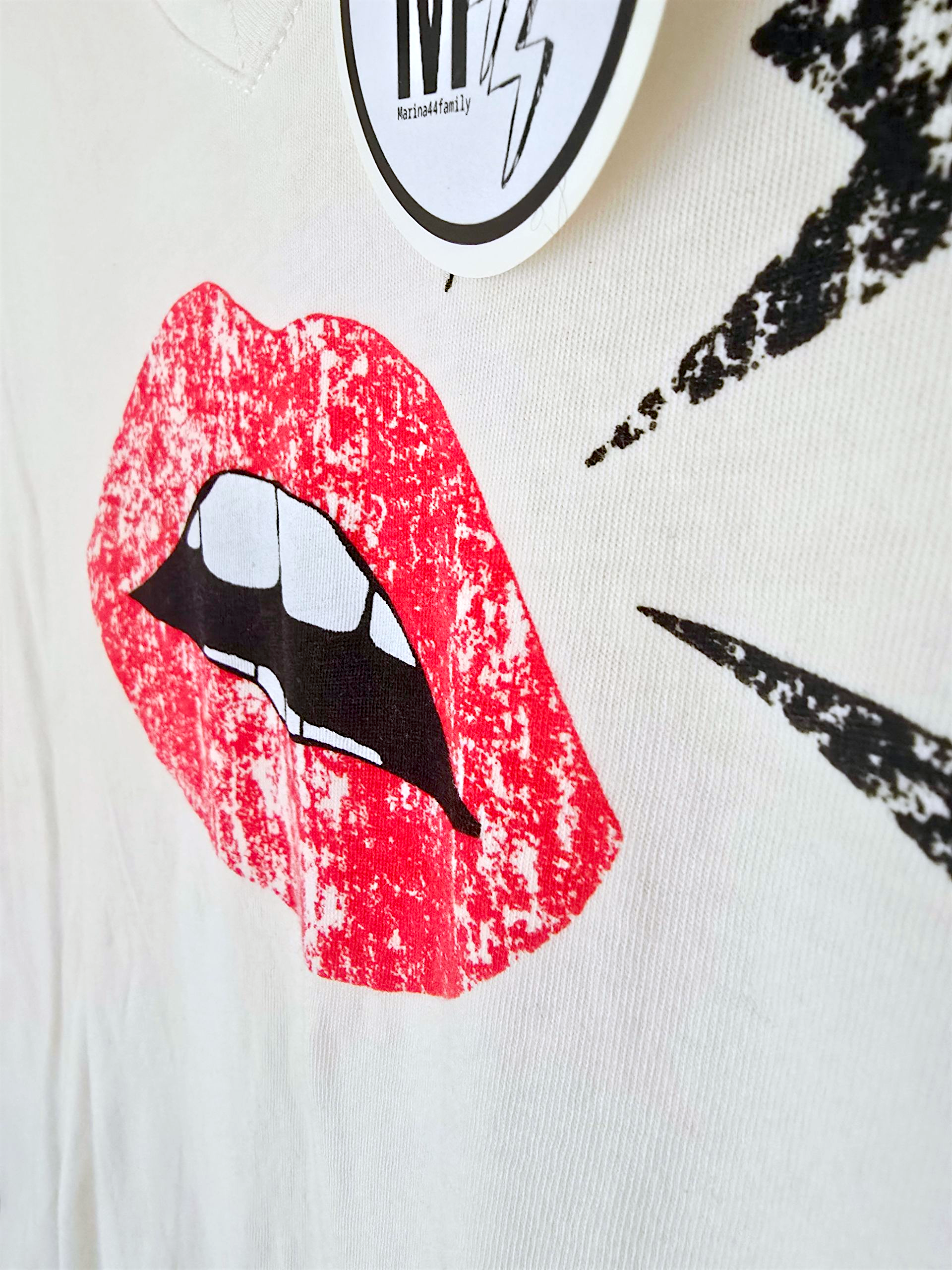 T-shirt blanc rock-chic