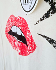 T-shirt blanc rock-chic