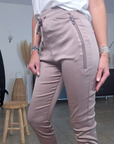 Pantalon jeeging beige bronze