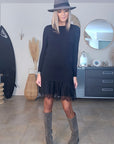 Robe noire maille pull à superposition léopard - 𝐌𝐚𝐫𝐢𝐧𝐚𝟒𝟒𝐟𝐚𝐦𝐢𝐥𝐲
