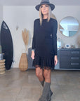 Robe noire maille pull à superposition léopard - 𝐌𝐚𝐫𝐢𝐧𝐚𝟒𝟒𝐟𝐚𝐦𝐢𝐥𝐲