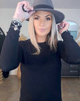 Robe noire maille pull à superposition léopard - 𝐌𝐚𝐫𝐢𝐧𝐚𝟒𝟒𝐟𝐚𝐦𝐢𝐥𝐲