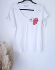 T-shirt blanc Rolling Stone