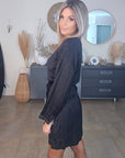 Robe noire skull en relief