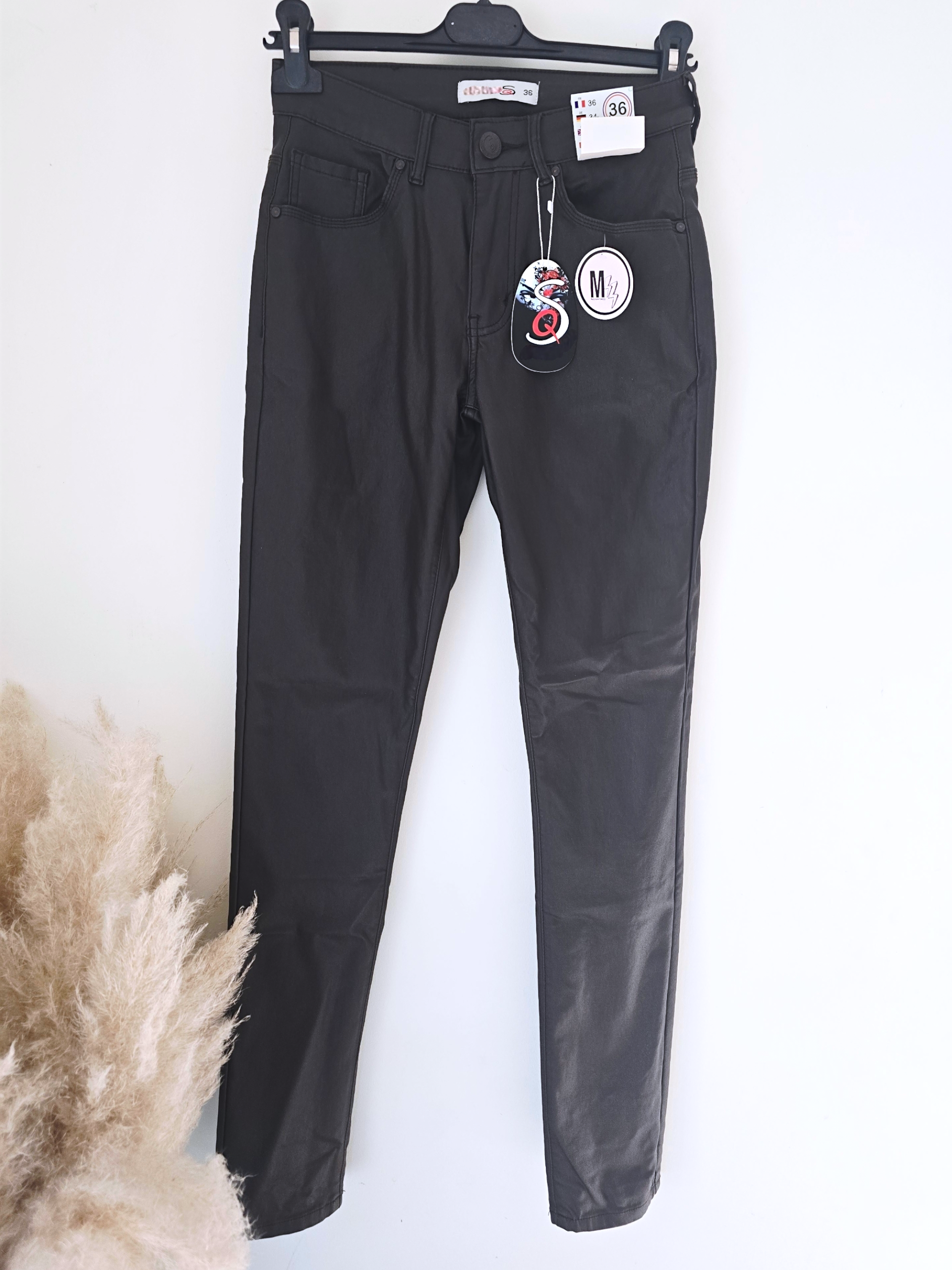 Pantalon slim huilé marron