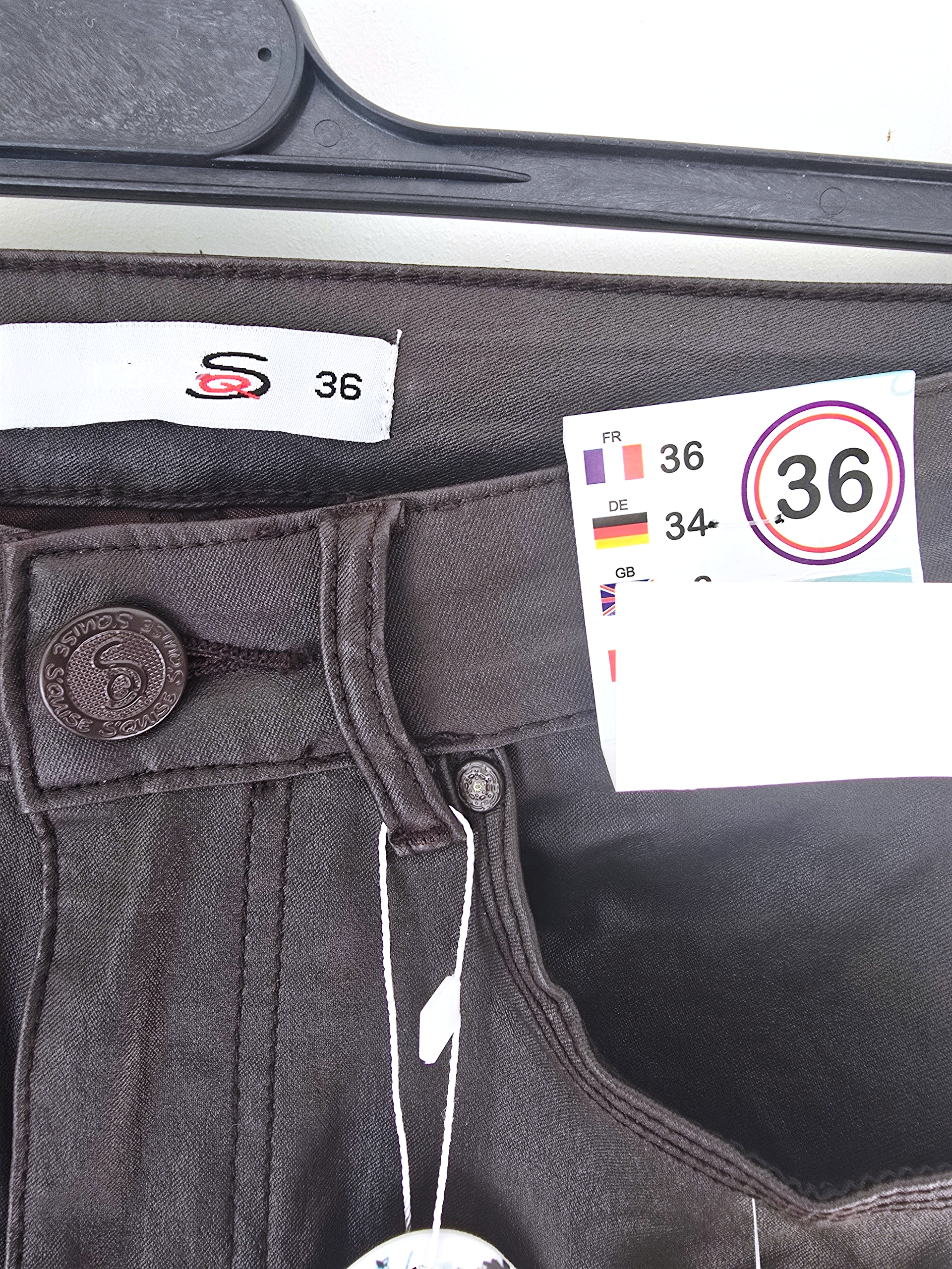 Pantalon slim huilé marron