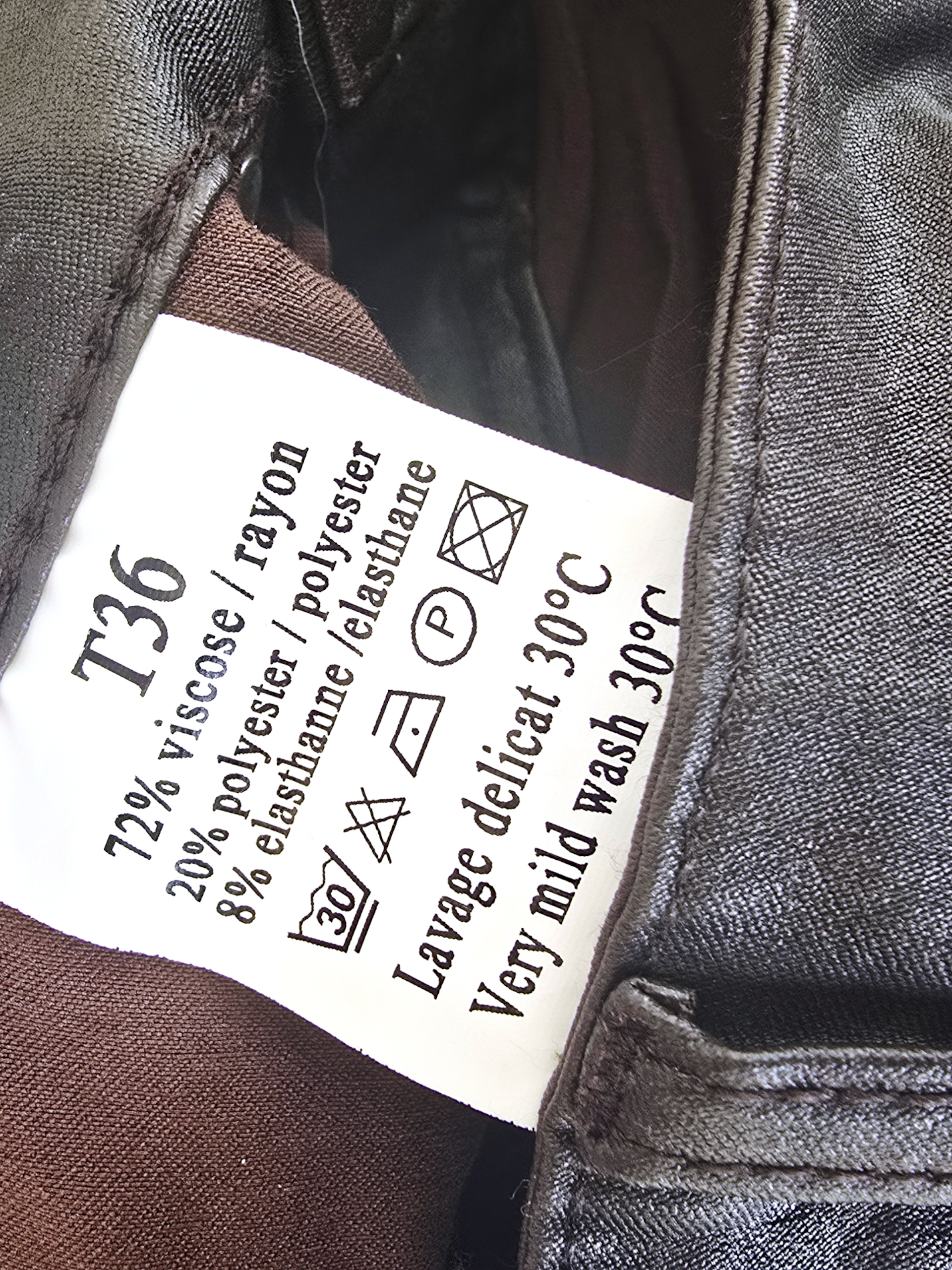 Pantalon slim huilé marron