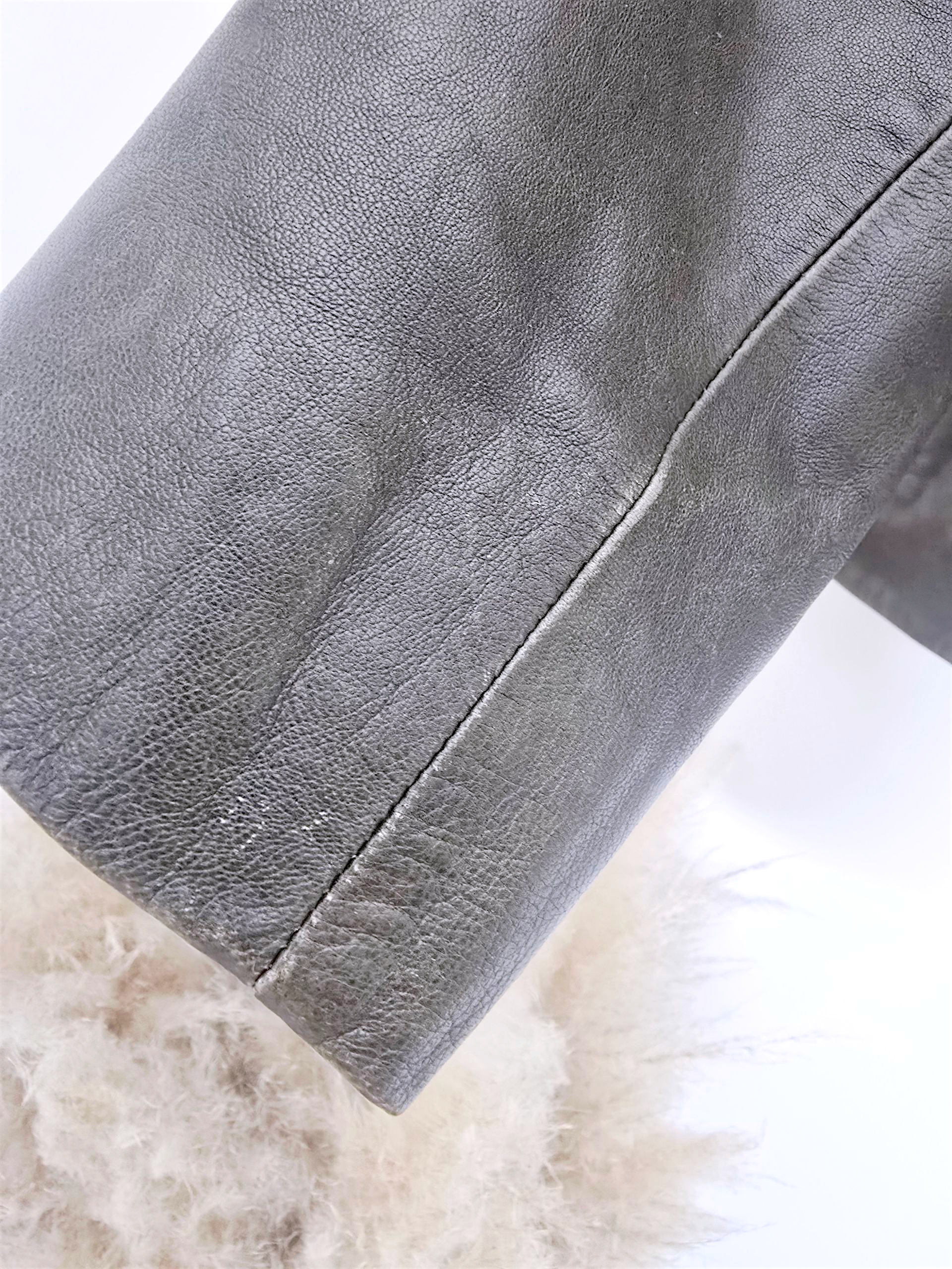 Perfecto kaki cuir véritable