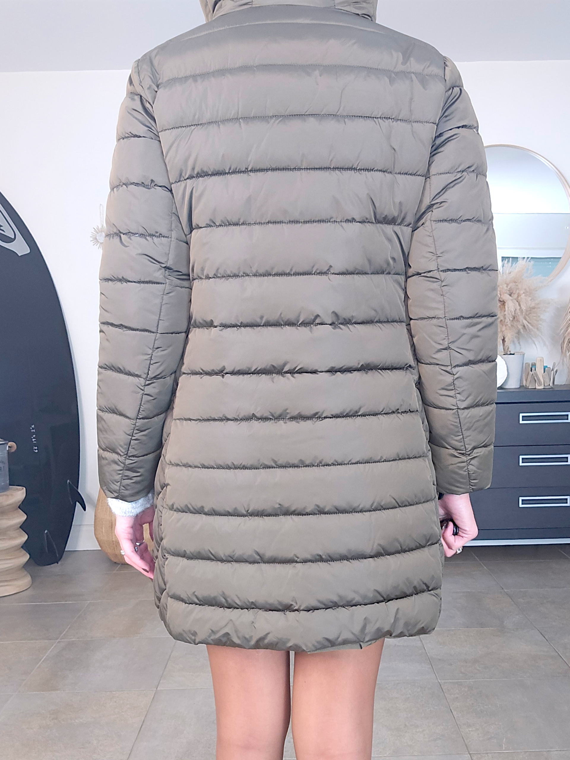 Doudoune matelassée kaki