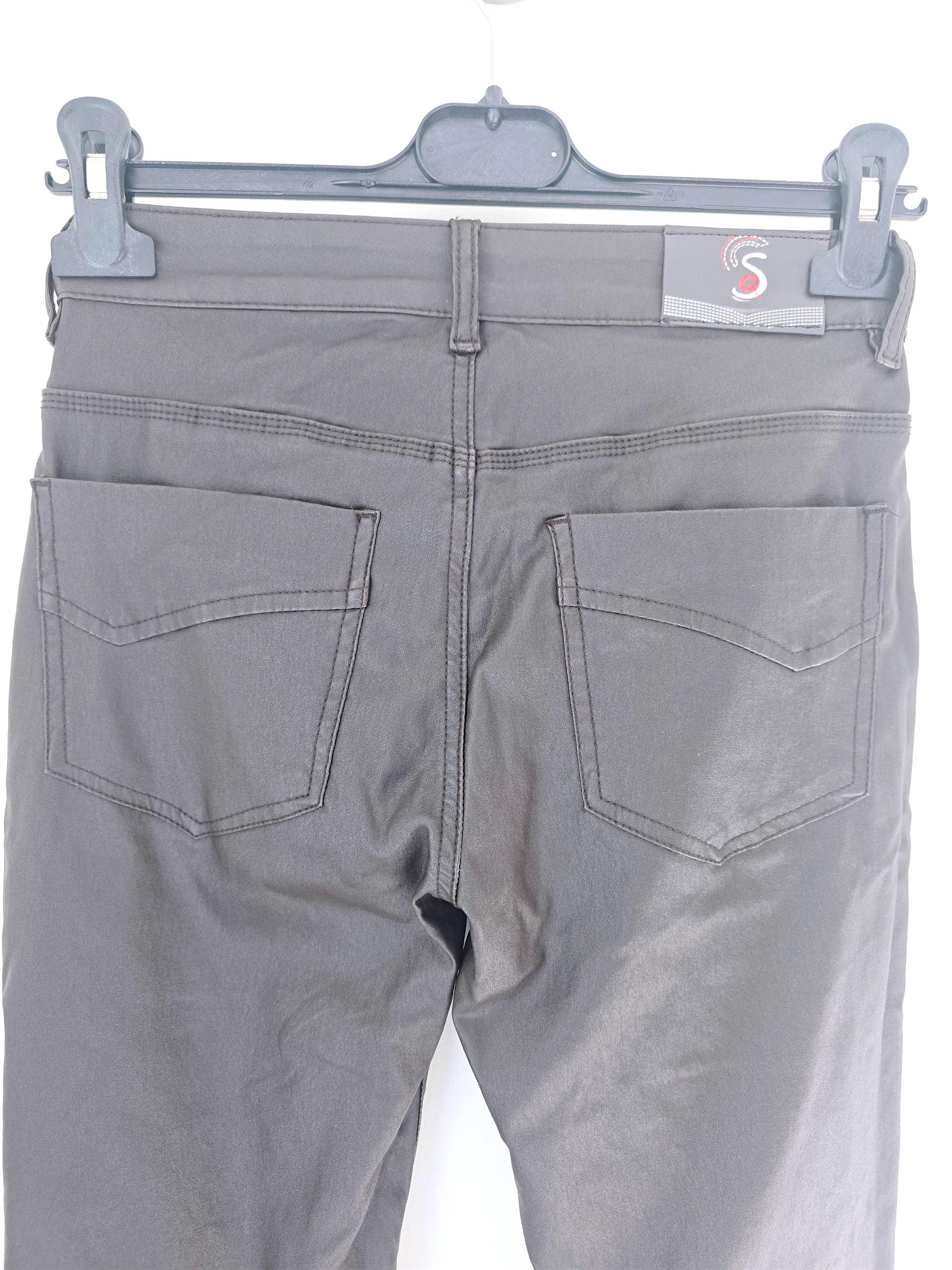 Pantalon slim huilé marron