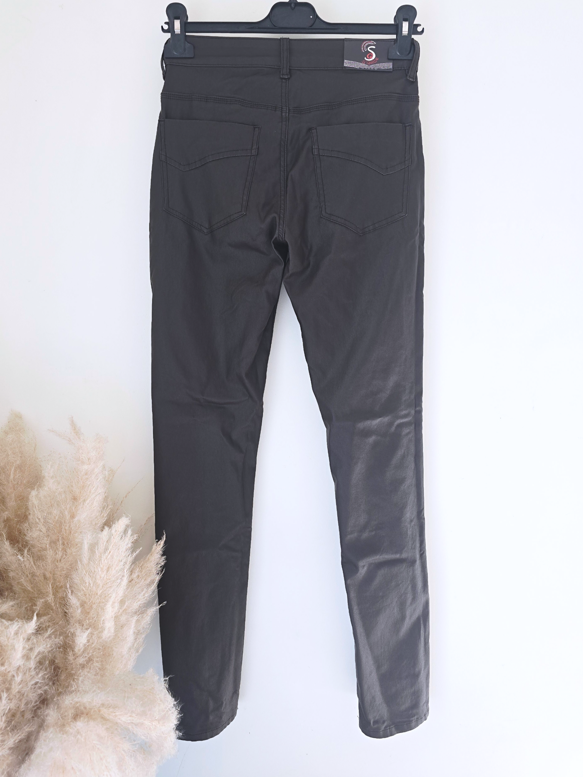 Pantalon slim huilé marron