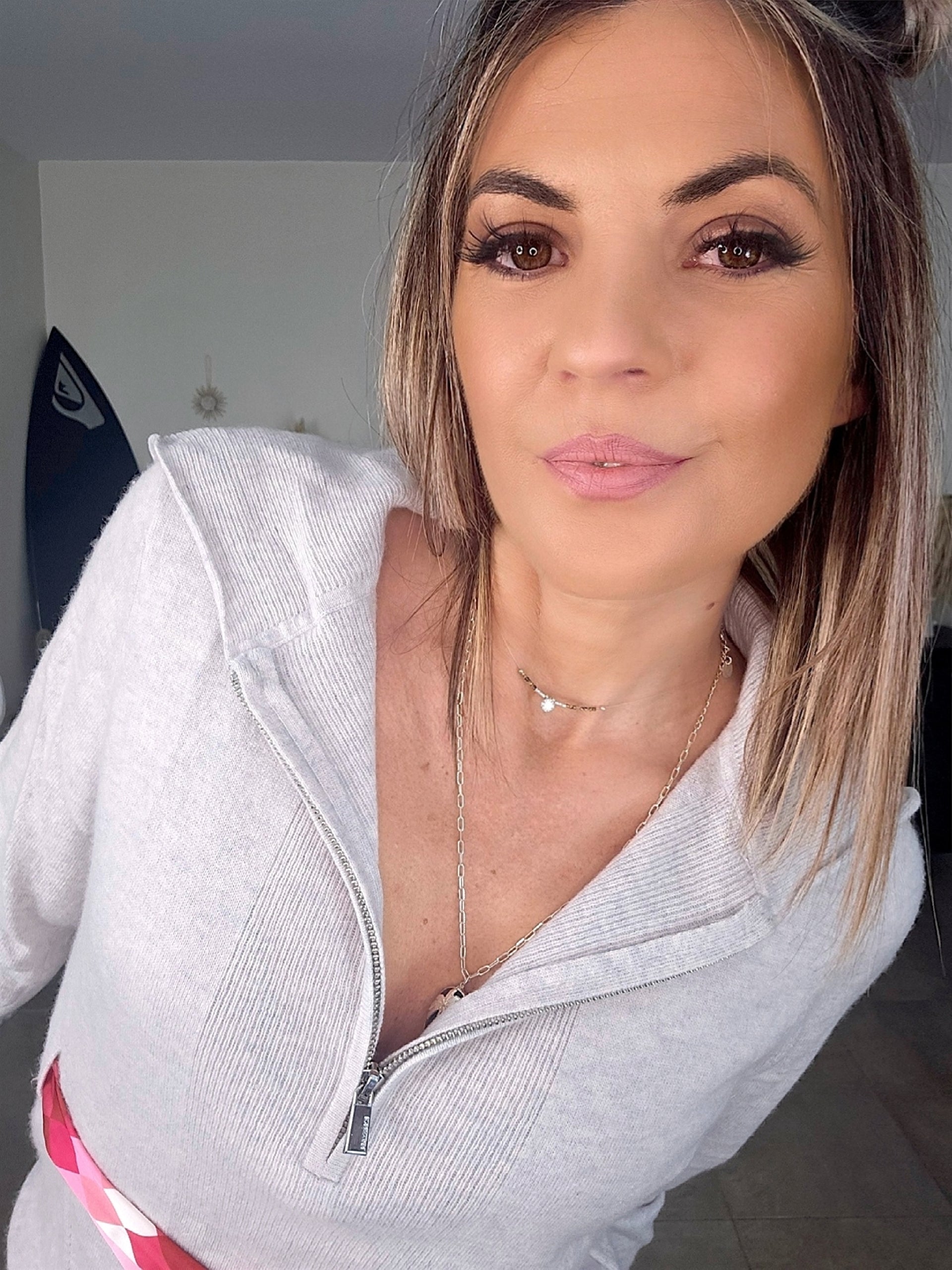 Pull camionneur gris clair en cachemire