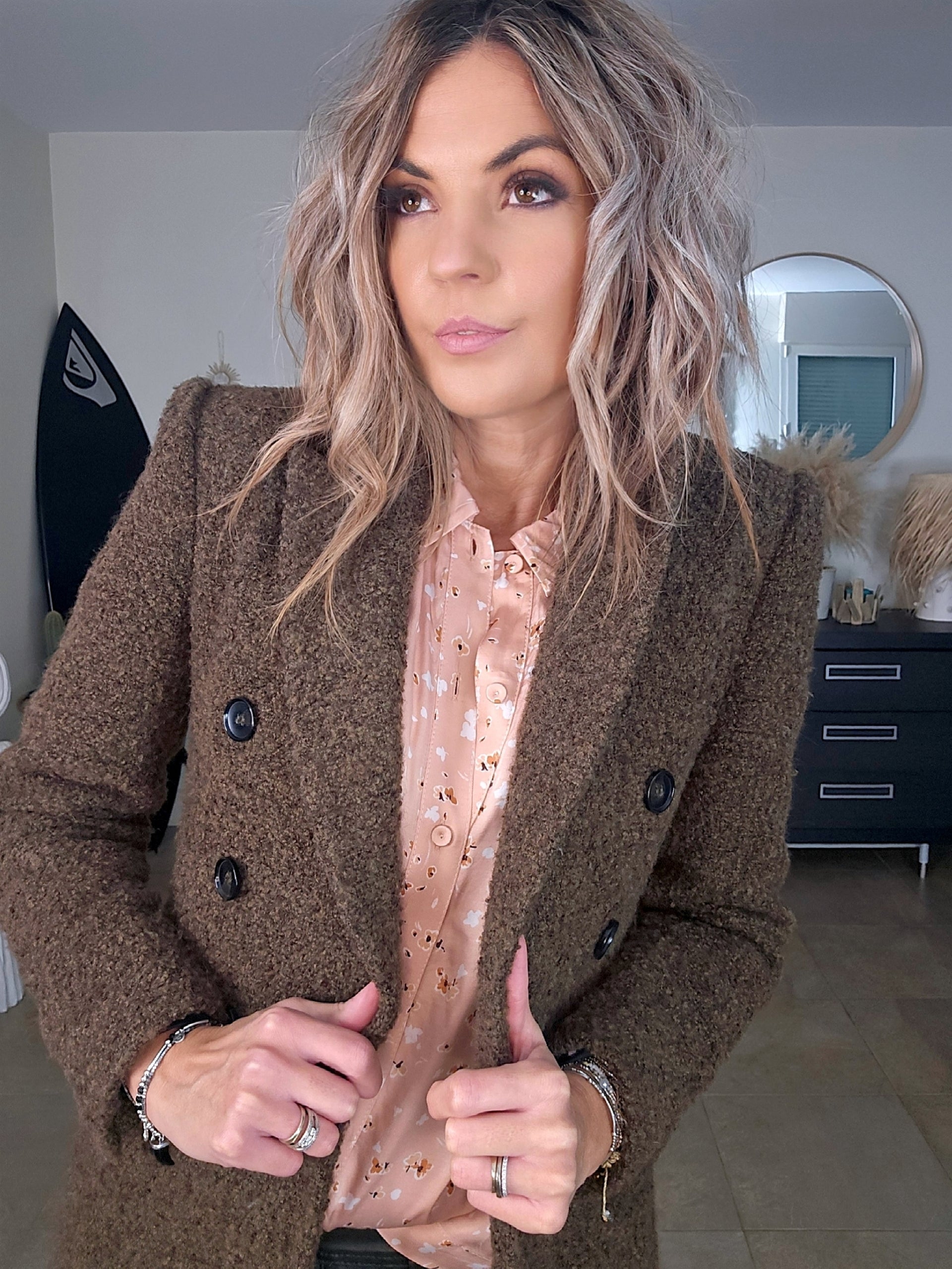 Manteau bouclette kaki