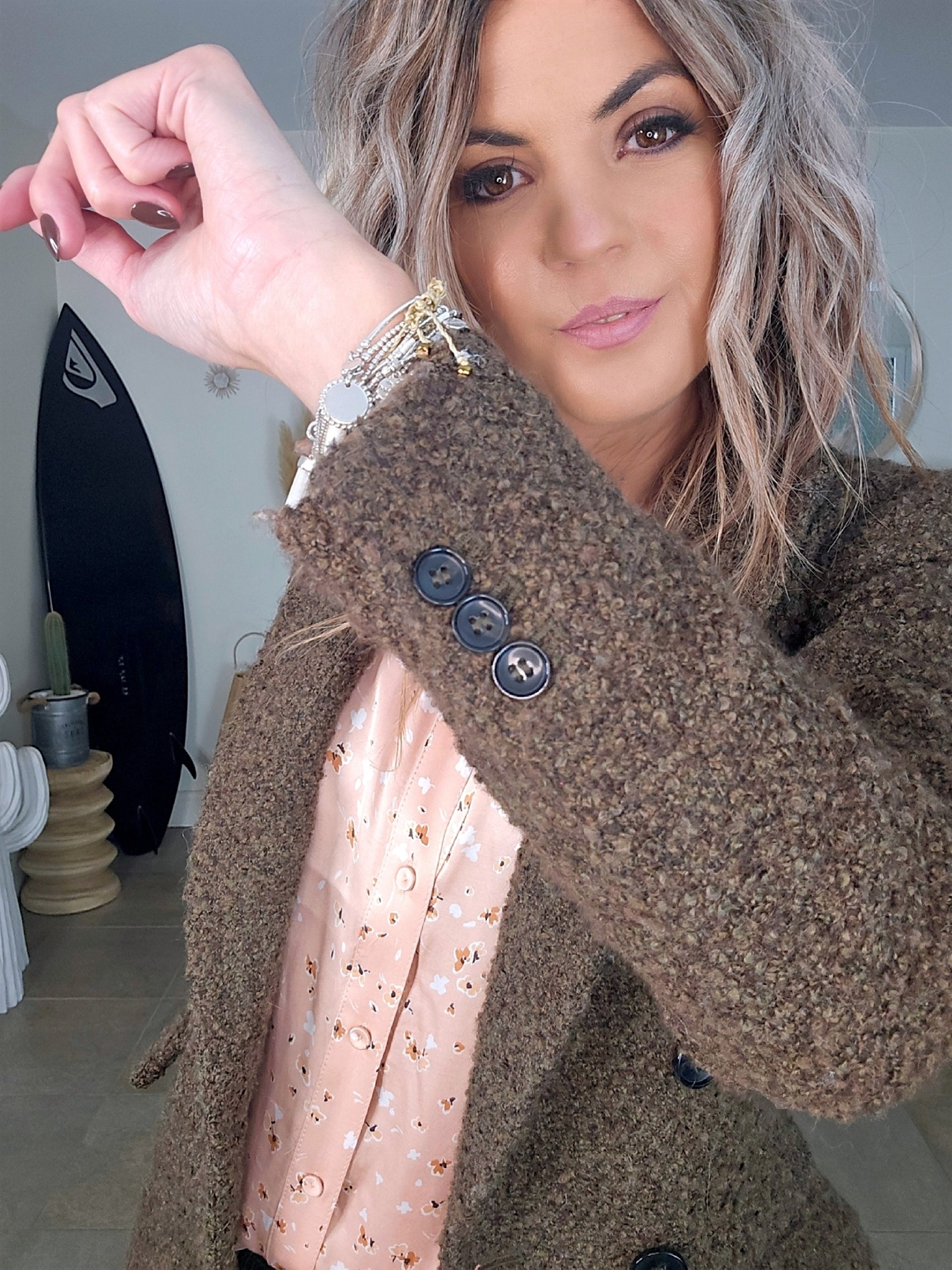 Manteau bouclette kaki