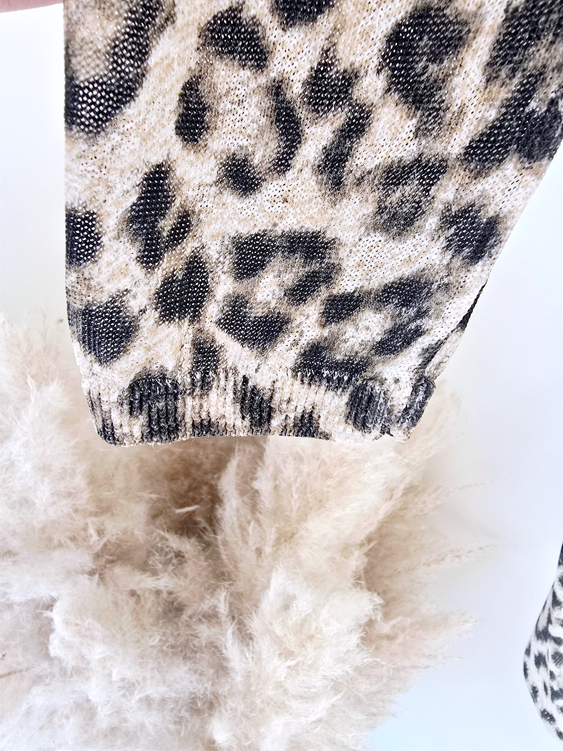 Pull fin à imprimé léopard