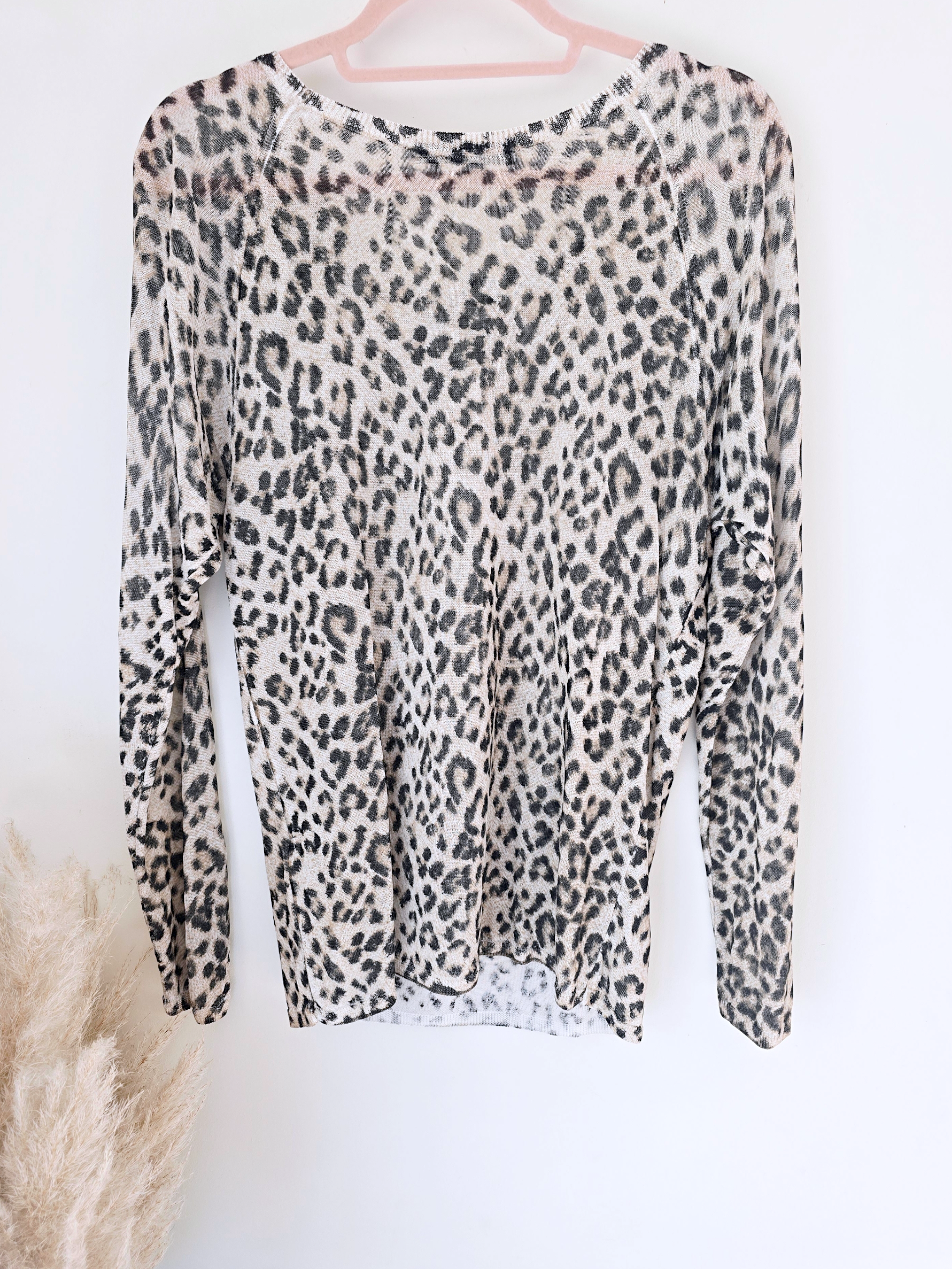 Pull fin à imprimé léopard