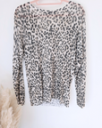 Pull fin à imprimé léopard