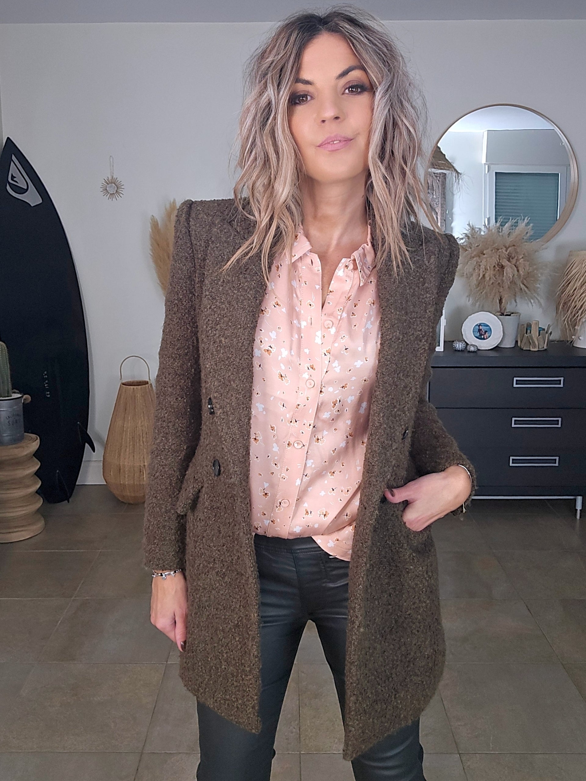 Manteau bouclette kaki