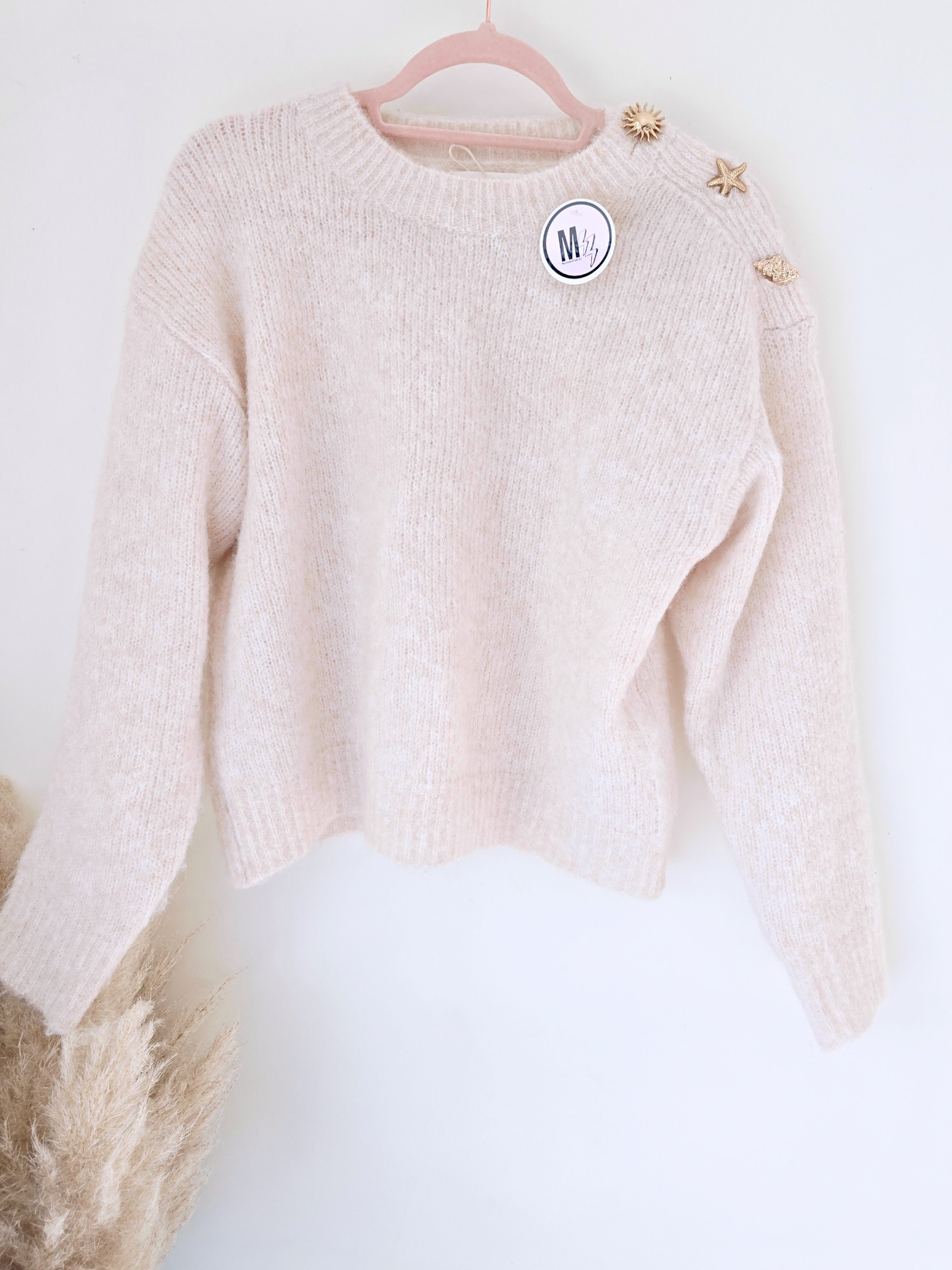 Pull beige à maille chaude