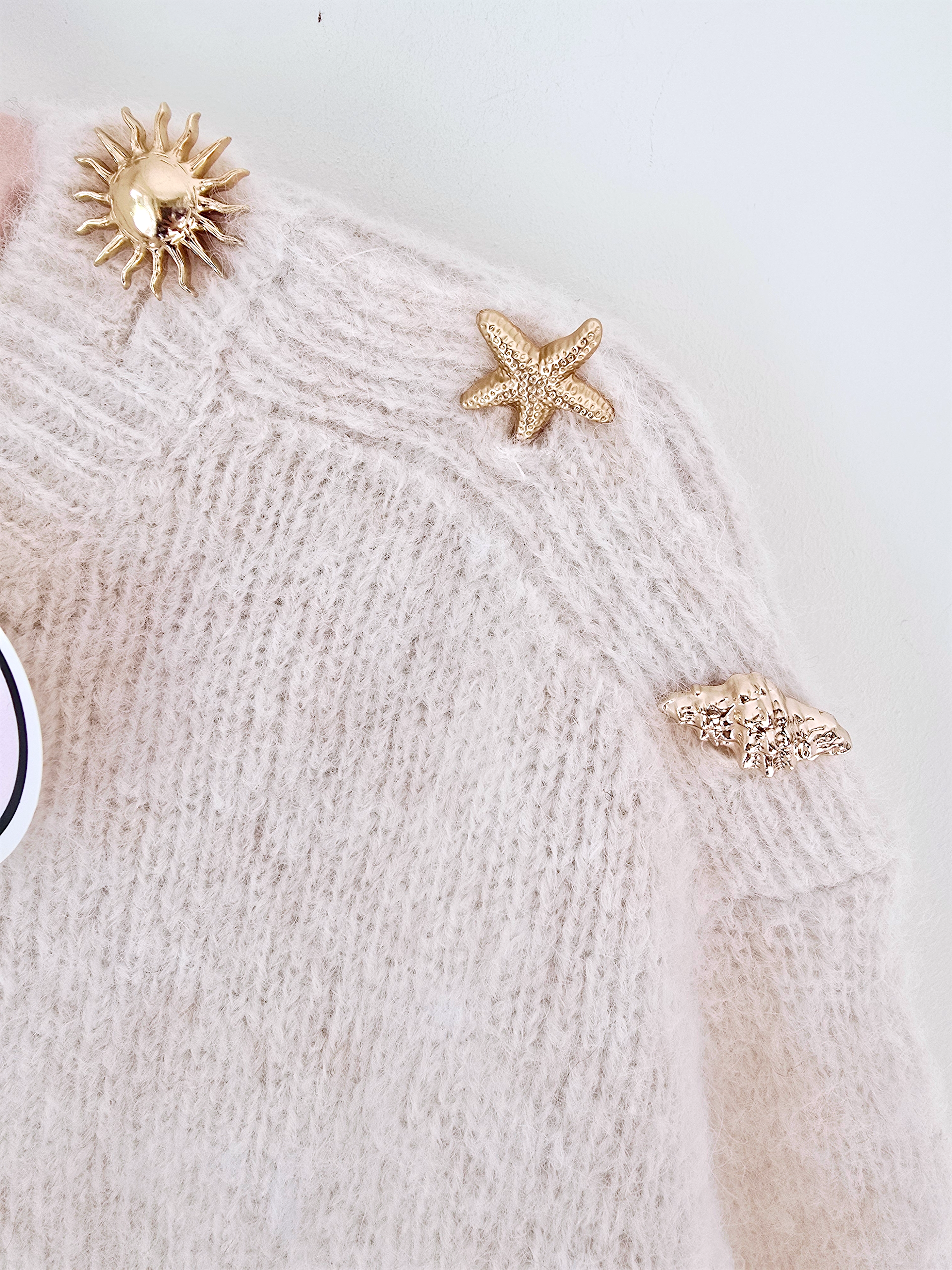 Pull beige à maille chaude