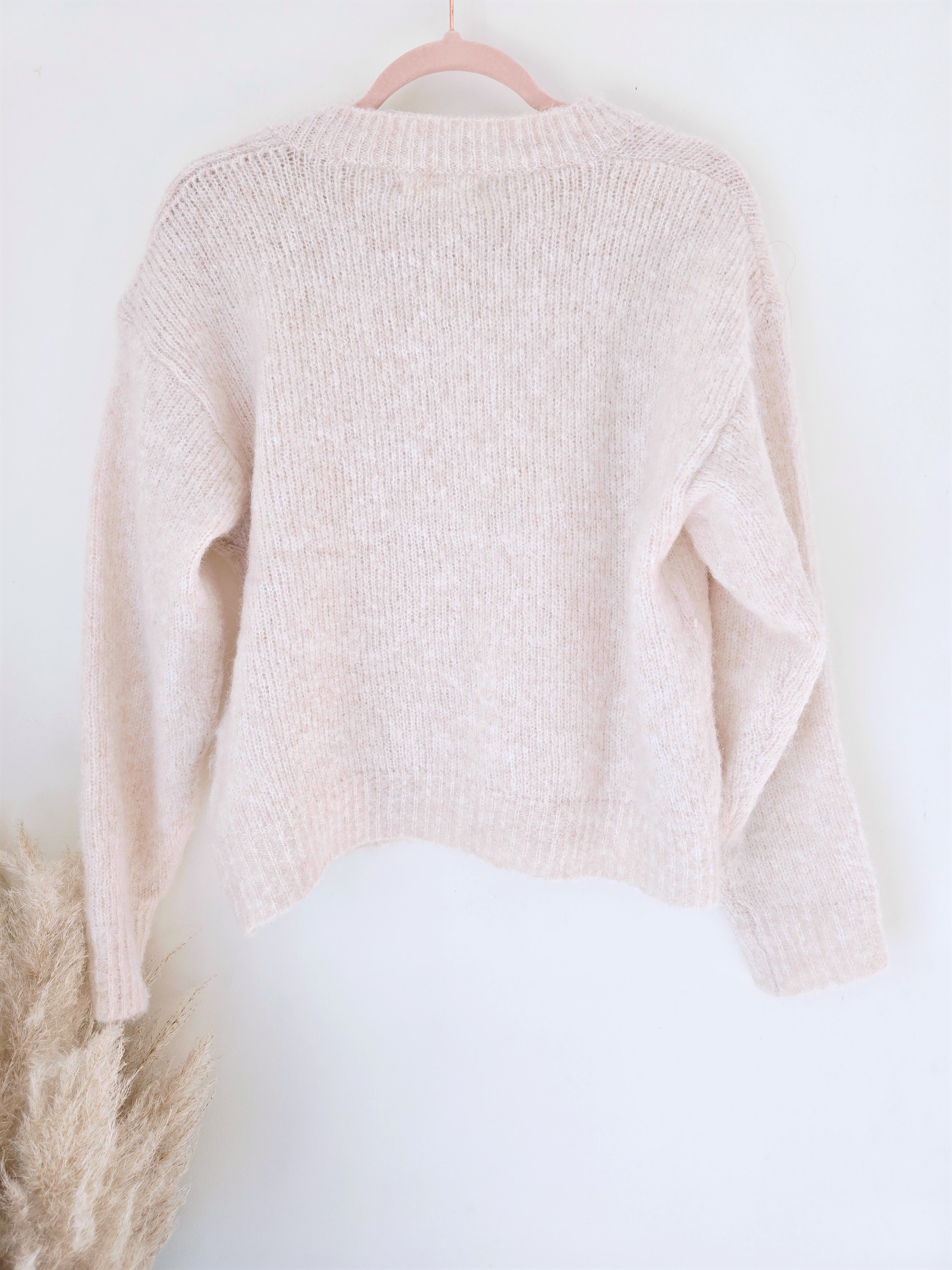 Pull beige à maille chaude