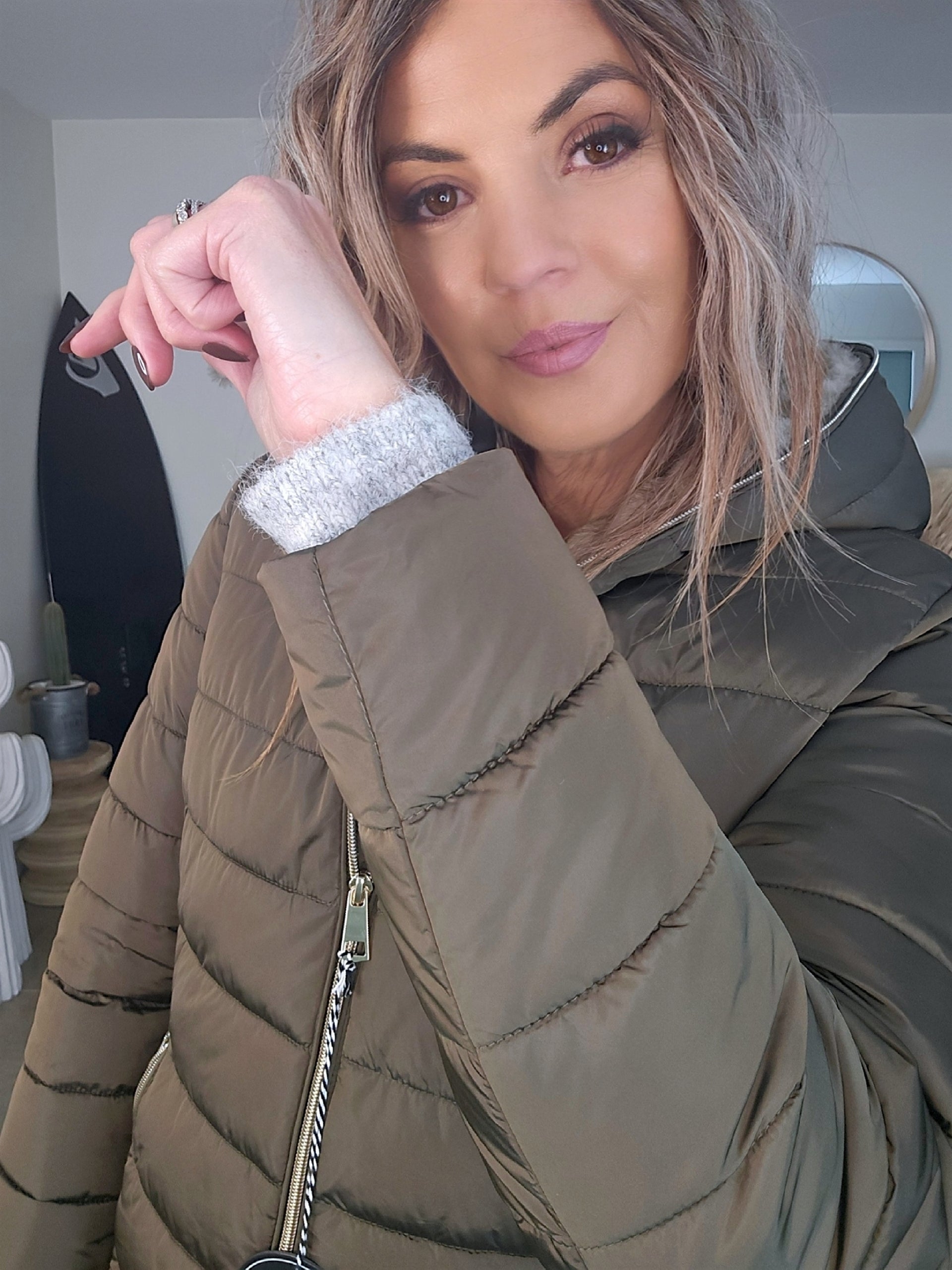 Doudoune matelassée kaki