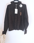 Cardigan love marron