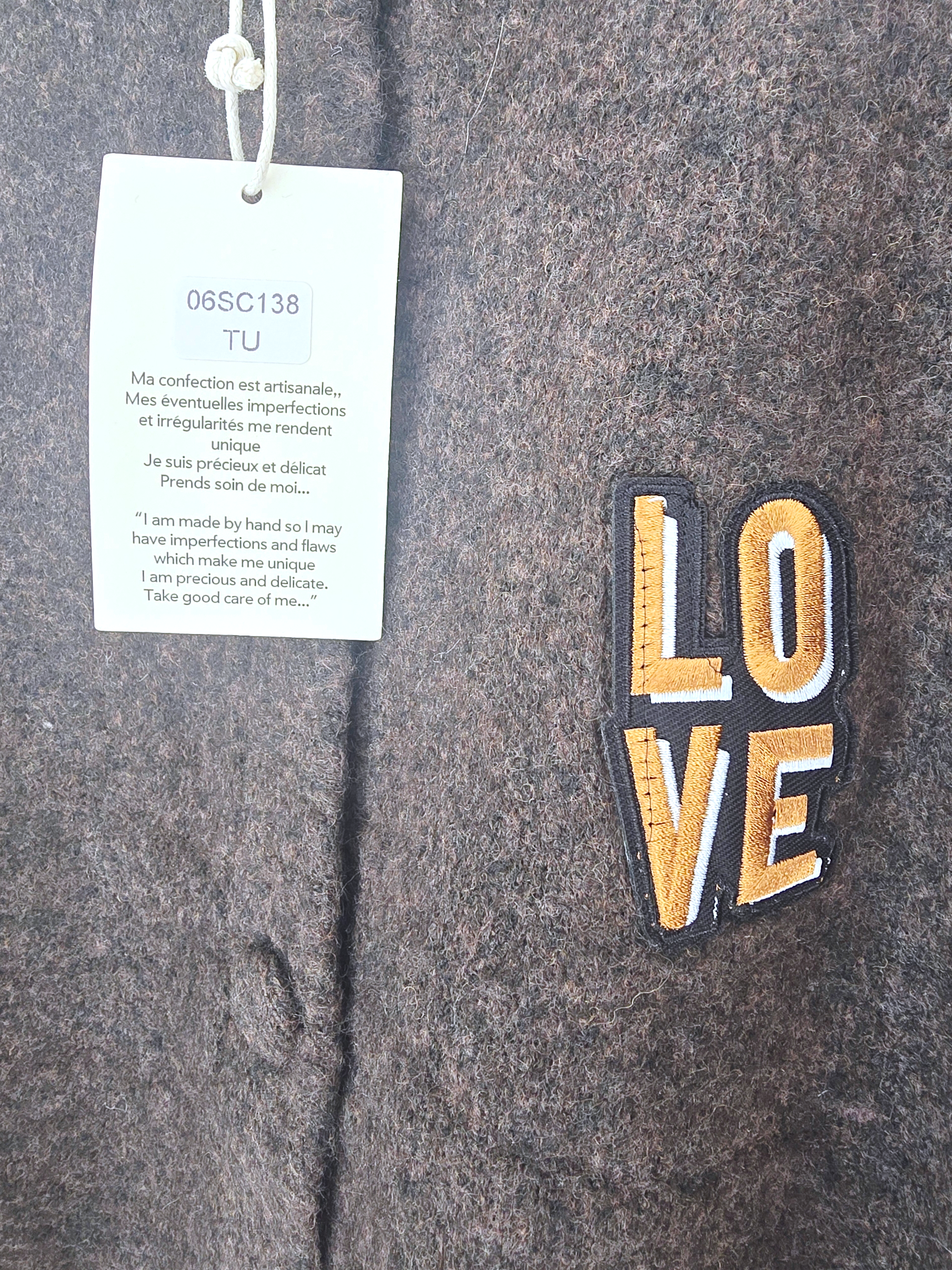 Cardigan love marron