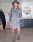 Manteau chevron et léopard gris